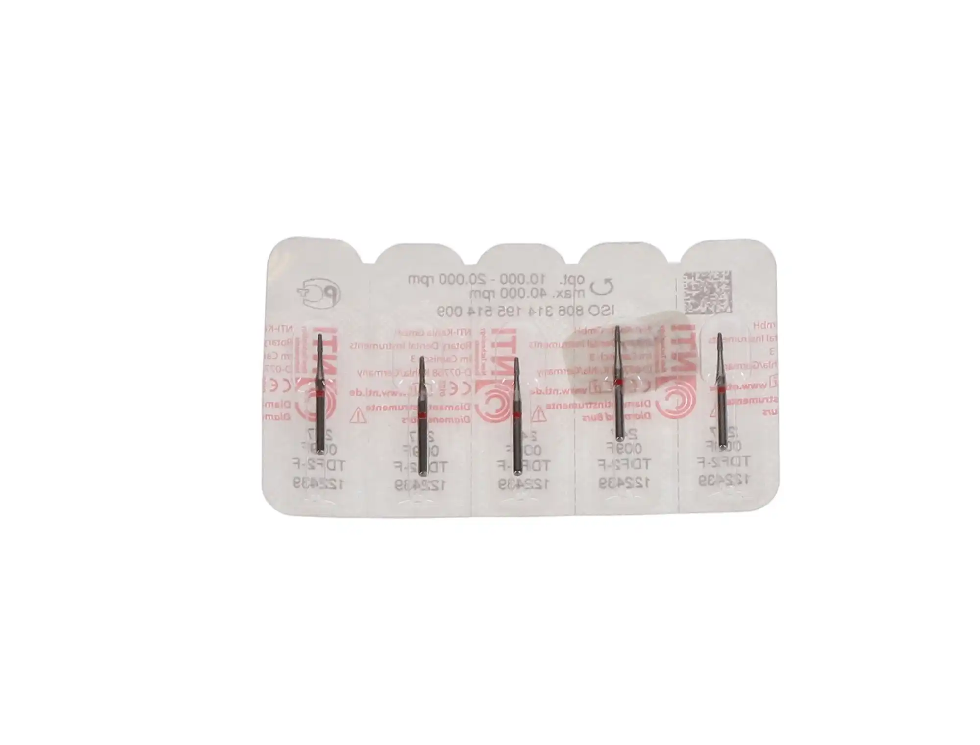 NTI TDF Series Diamond Bur, FG, TDF2, #F247, 0.9 mm, Fine, Red, 5/Pk, F247-009 thumbnail 6