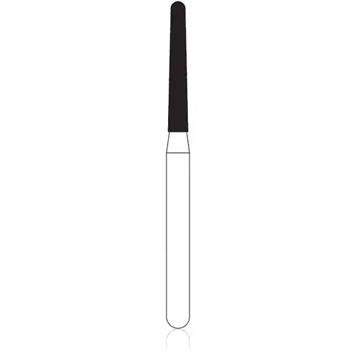 NTI Diamond Bur, FG, Long Round End Taper, #SC856L-014, 1.4 mm, Super Coarse, Black, 5/Pk thumbnail 2
