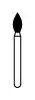 NTI Diamond Bur, FG, Pointed Football, #368-023, Medium Grit, Gray, 2.3 mm Head, 5/Pk, M368-023 thumbnail 2