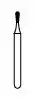 NTI Diamond Bur, FG, Pear, #M830-010, 1.0 mm, Medium Grit, Gray, 5/Pk, M830-010 thumbnail 2