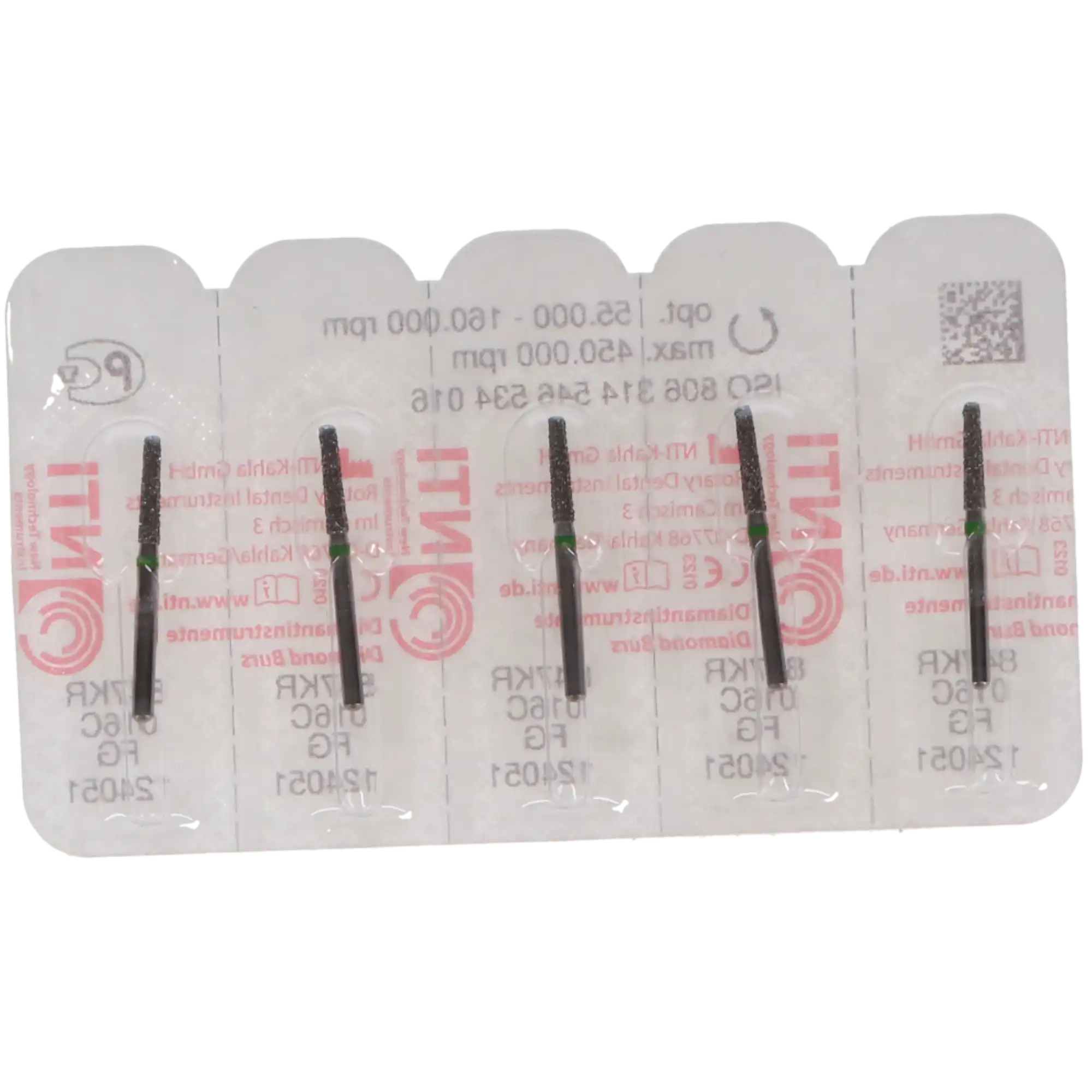 NTI Diamond Bur, FG, Taper Modified Shoulder, #847KR-016, 1.6 mm, Coarse, Green, 5/Pk, C847KR-016 thumbnail 4