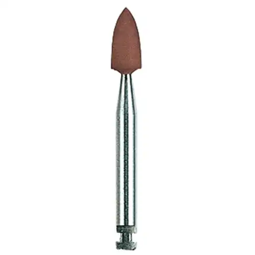 NTI Silicone Polishers, Brown, RA (Right Angle) Latch, Flame #60, Pre-Polishing for Alloys/Amalgam/Composites, 10/Pk, P0033-031 thumbnail 3