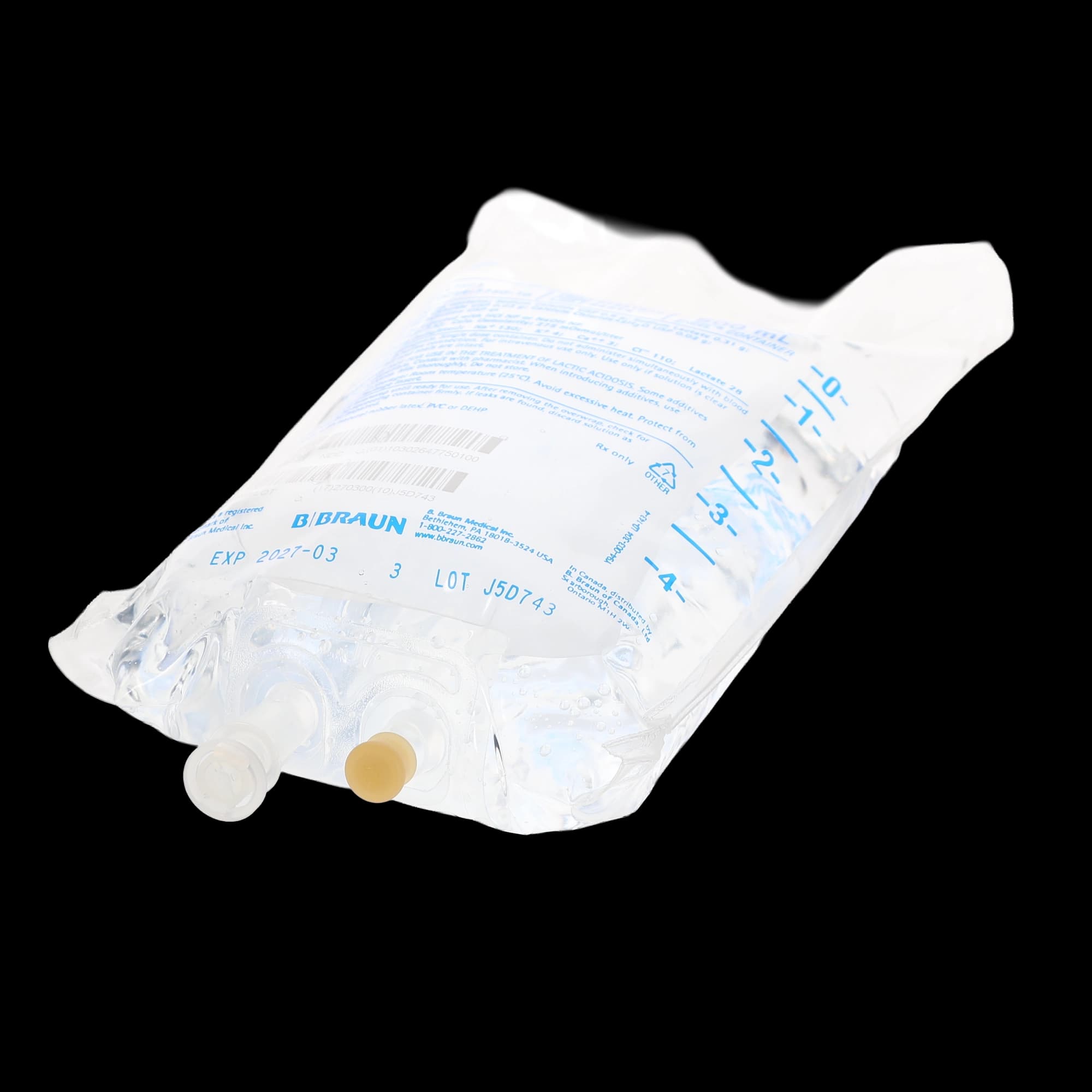 B. Braun Lactated Ringer's Injection USP, 500 mL Plastic Bag, L7501 thumbnail 3
