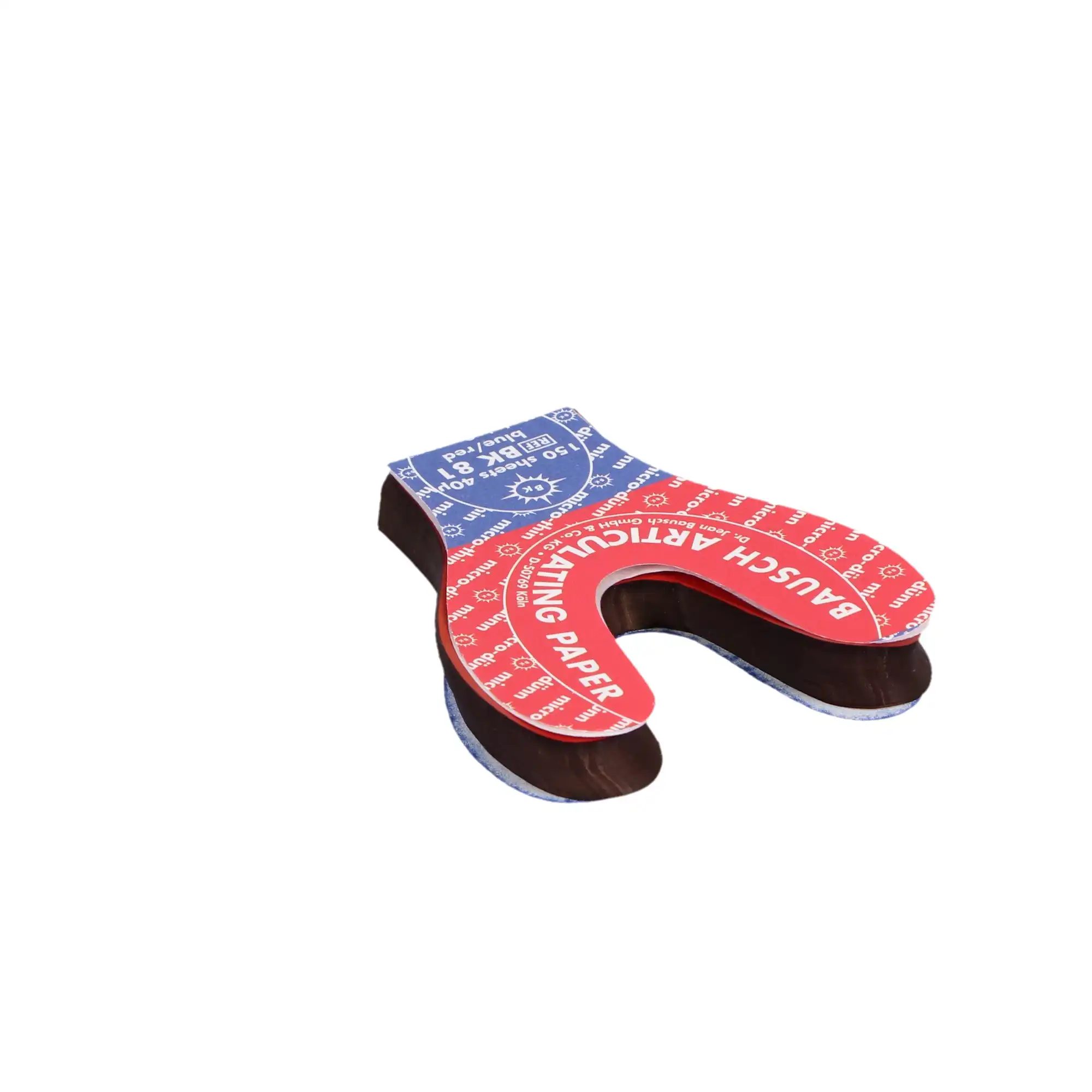 Arti-Check Micro-Thin Articulating Paper, Horseshoe, 40 Microns, Blue/Red, 150 Sheets, BK-81 thumbnail 6