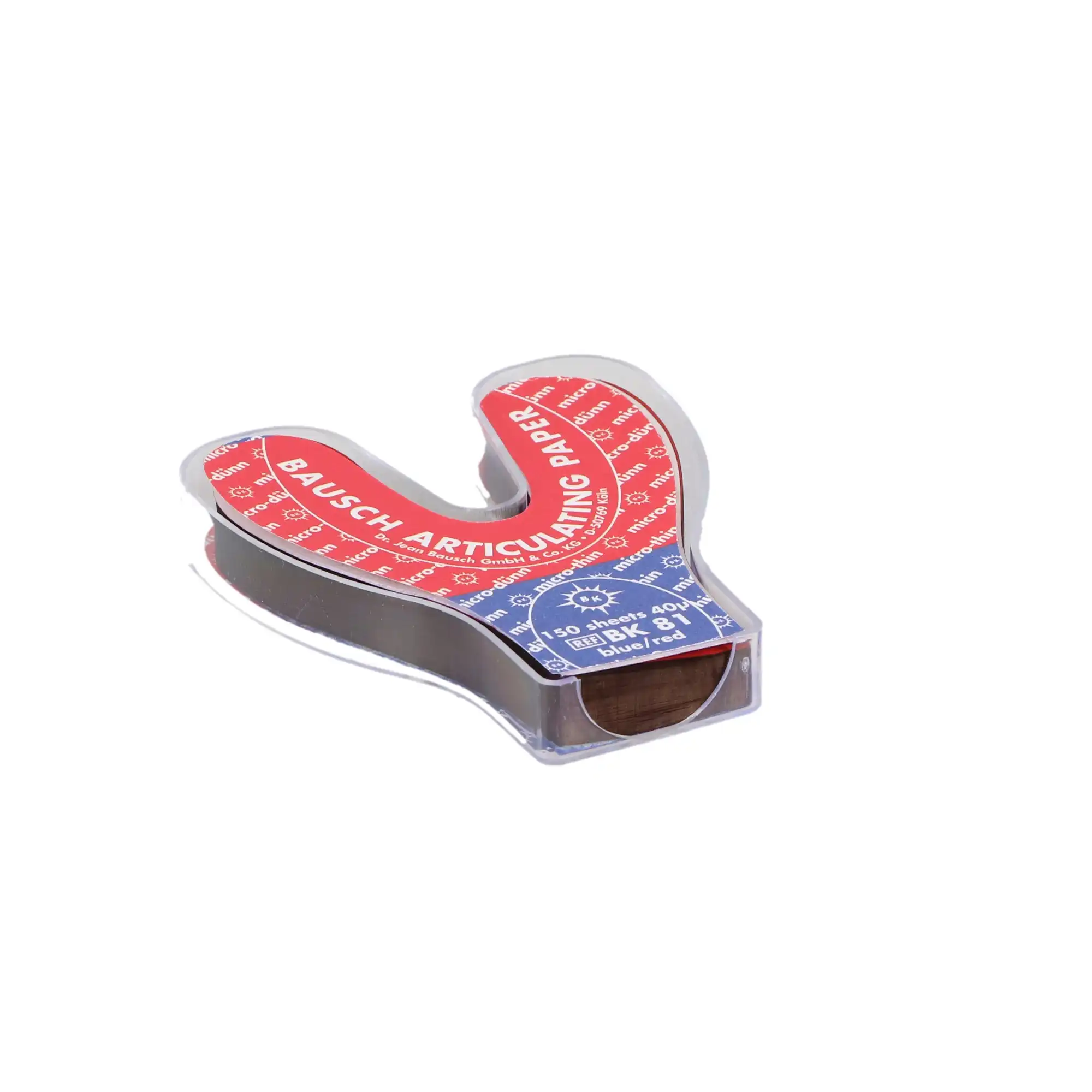 Arti-Check Micro-Thin Articulating Paper, Horseshoe, 40 Microns, Blue/Red, 150 Sheets, BK-81 thumbnail 8