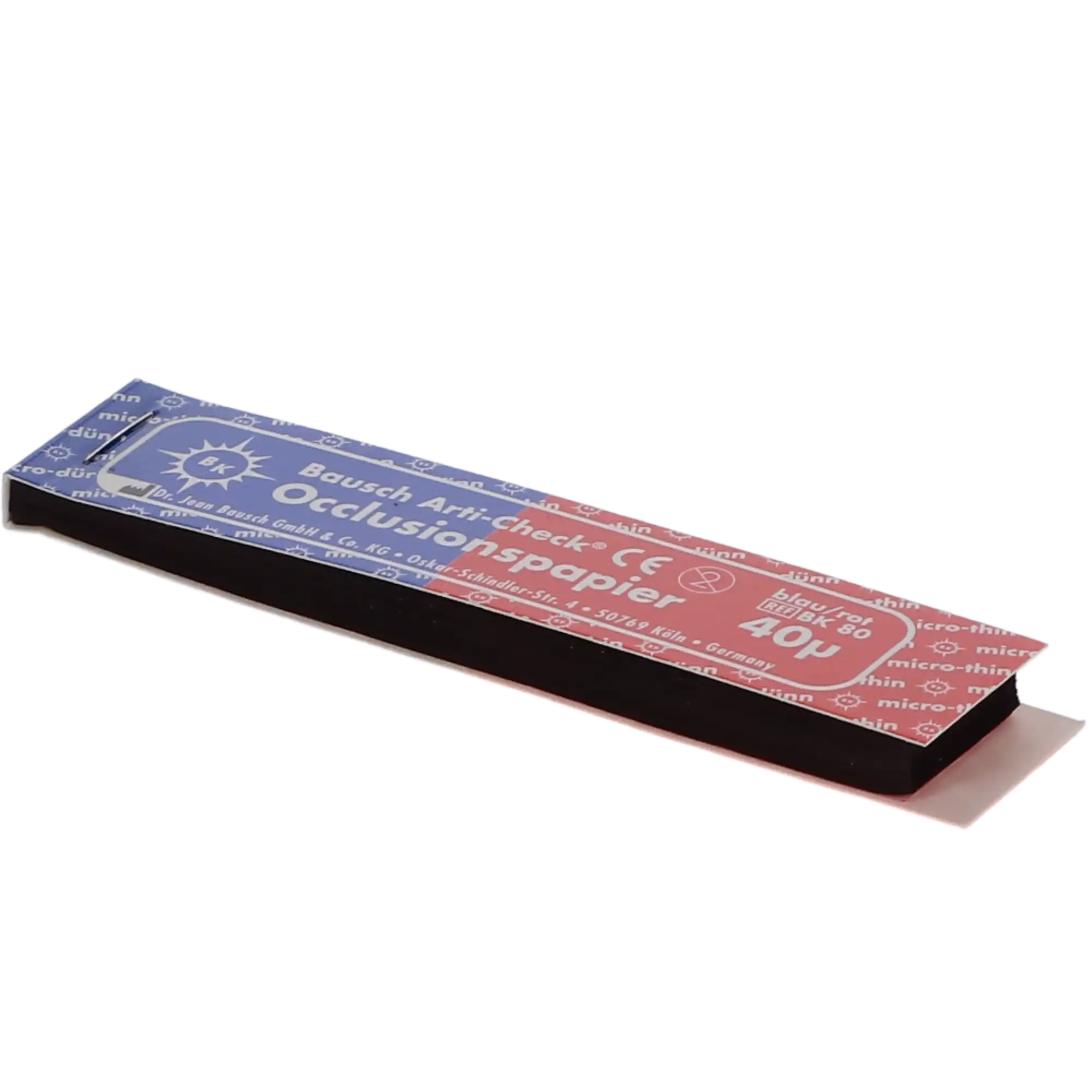 Bausch Arti-Check Micro-Thin Articulating Paper, Straight, 40 Microns, Red/Blue, 200 Strips/Box, BK-80 thumbnail 4