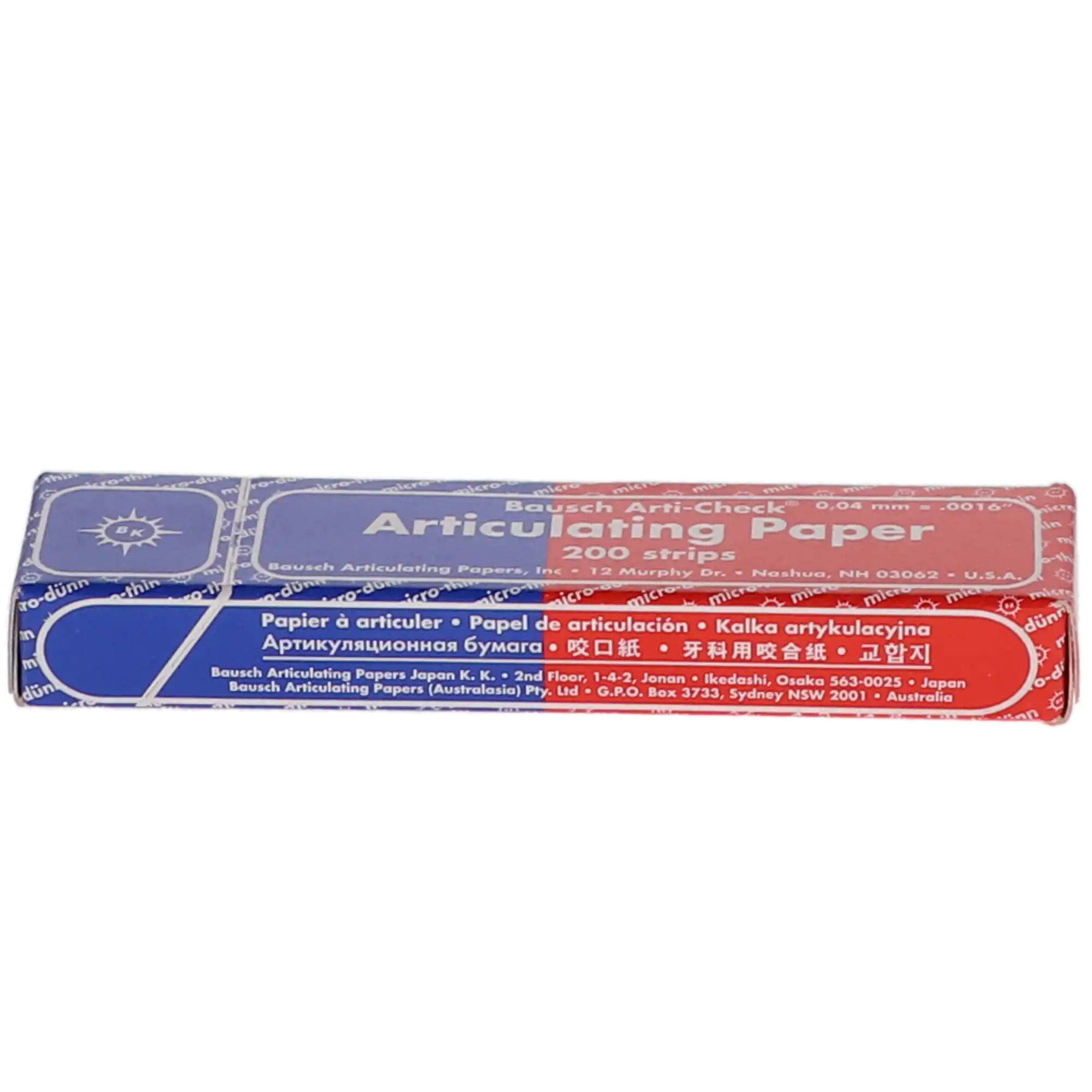 Bausch Arti-Check Micro-Thin Articulating Paper, Straight, 40 Microns, Red/Blue, 200 Strips/Box, BK-80 thumbnail 5