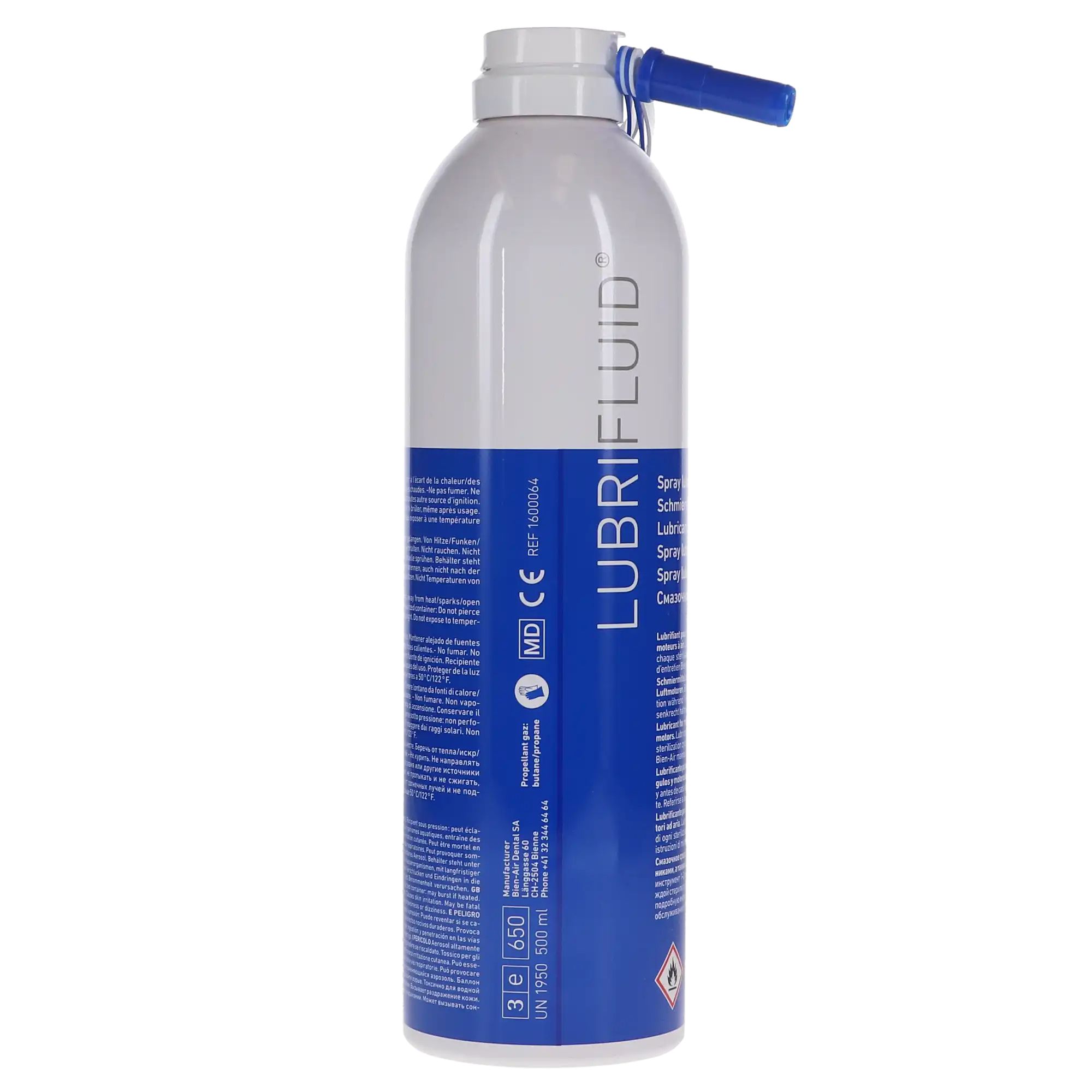 Bien-Air Lubrifluid Handpiece Lubricant Spray, 500 ml Can, 1/Pk, 1600064-006 thumbnail 5