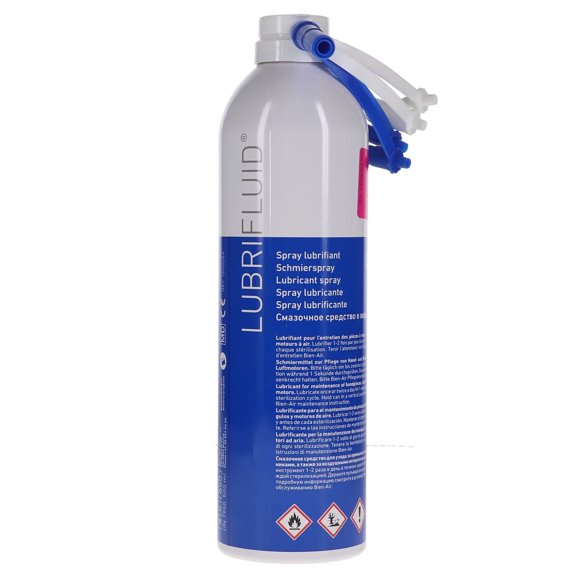 Bien-Air Lubrifluid Handpiece Lubricant Spray, 500 ml Can, 1/Pk, 1600064-006 thumbnail 6