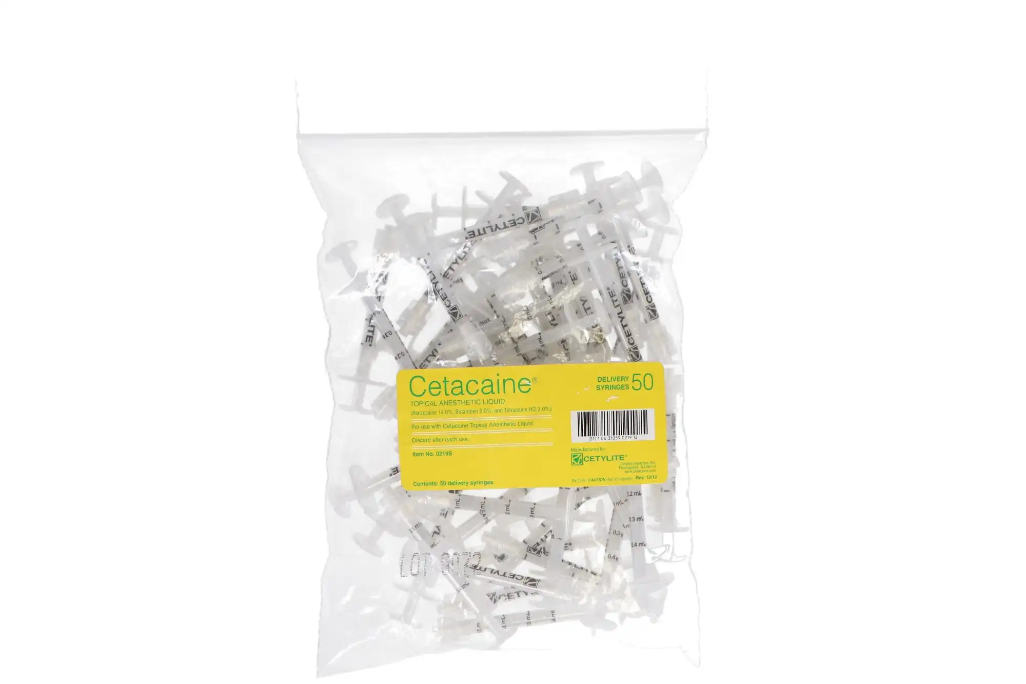 Cetacaine Topical Anesthetic Delivery Syringes, Graduated, Single-Use, 50/Pkg, 0219S thumbnail 4