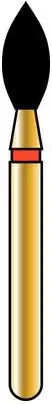 Alpen® Multi-Use Diamond Bur, FG #368 Football Pointed, 2.3mm, Fine Grit, Red, 5/Pk, R368F023FG thumbnail 2