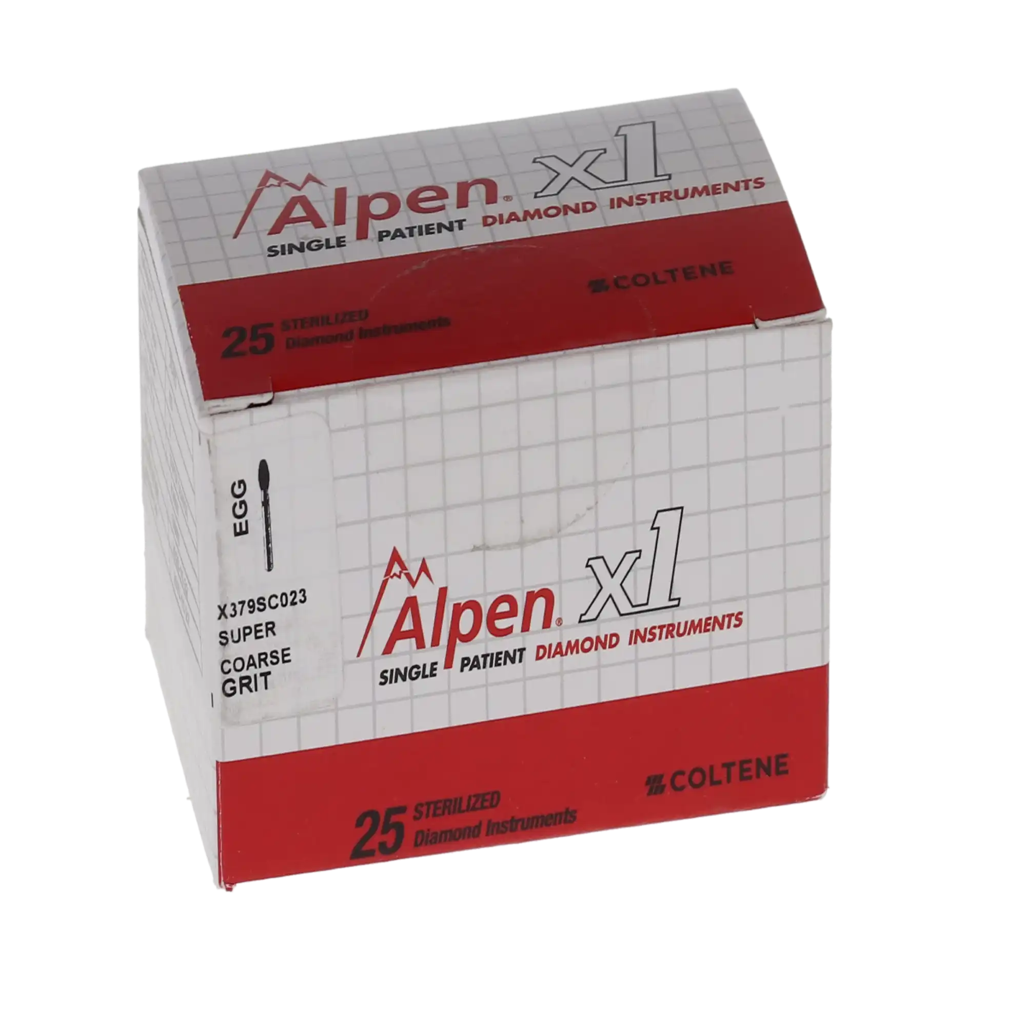 Alpen X1 Diamond Single-Use Bur, FG, #379-023SC, Egg/Football, Super Coarse, Black, 2.3 mm, 25/Pk, X379SC023 thumbnail 5