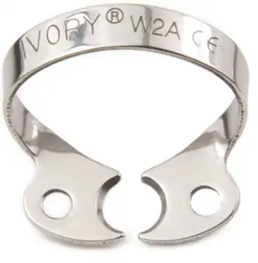 Hygenic Rubber Dam Clamp, #W2A, Wingless, Gloss Finish, Bicuspid/Premolar, H02775, 1/Pk thumbnail 2