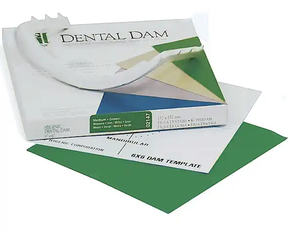 Hygenic HySolate Non-Latex Dental Dam, 6" x 6", Medium, Green, 75/Box, H09106 thumbnail 6