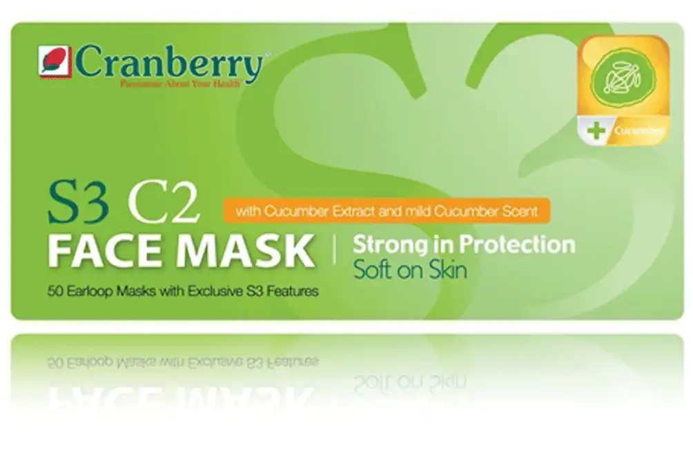 Cranberry S3 C2 Earloop Face Masks, ASTM Level 3, Pink, Cucumber Scent, 50/Box, S3070P thumbnail 3