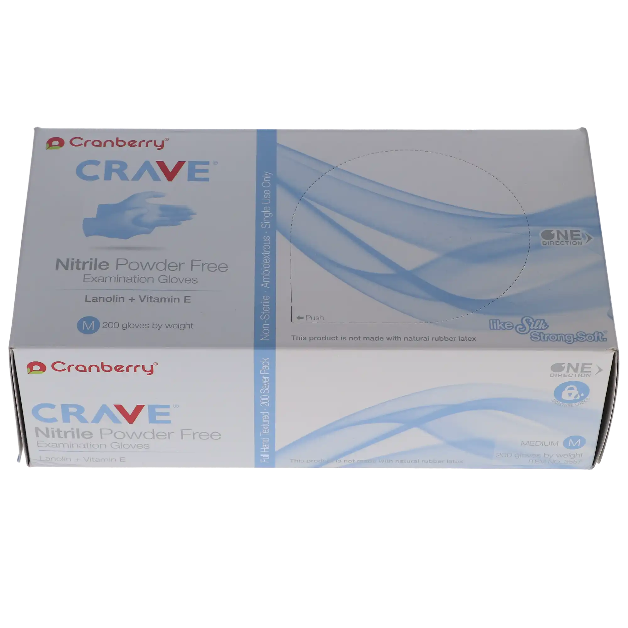 Crave Nitrile Powder-Free Exam Gloves, Medium, Ice Blue, 200/Box, CR3557 thumbnail 10