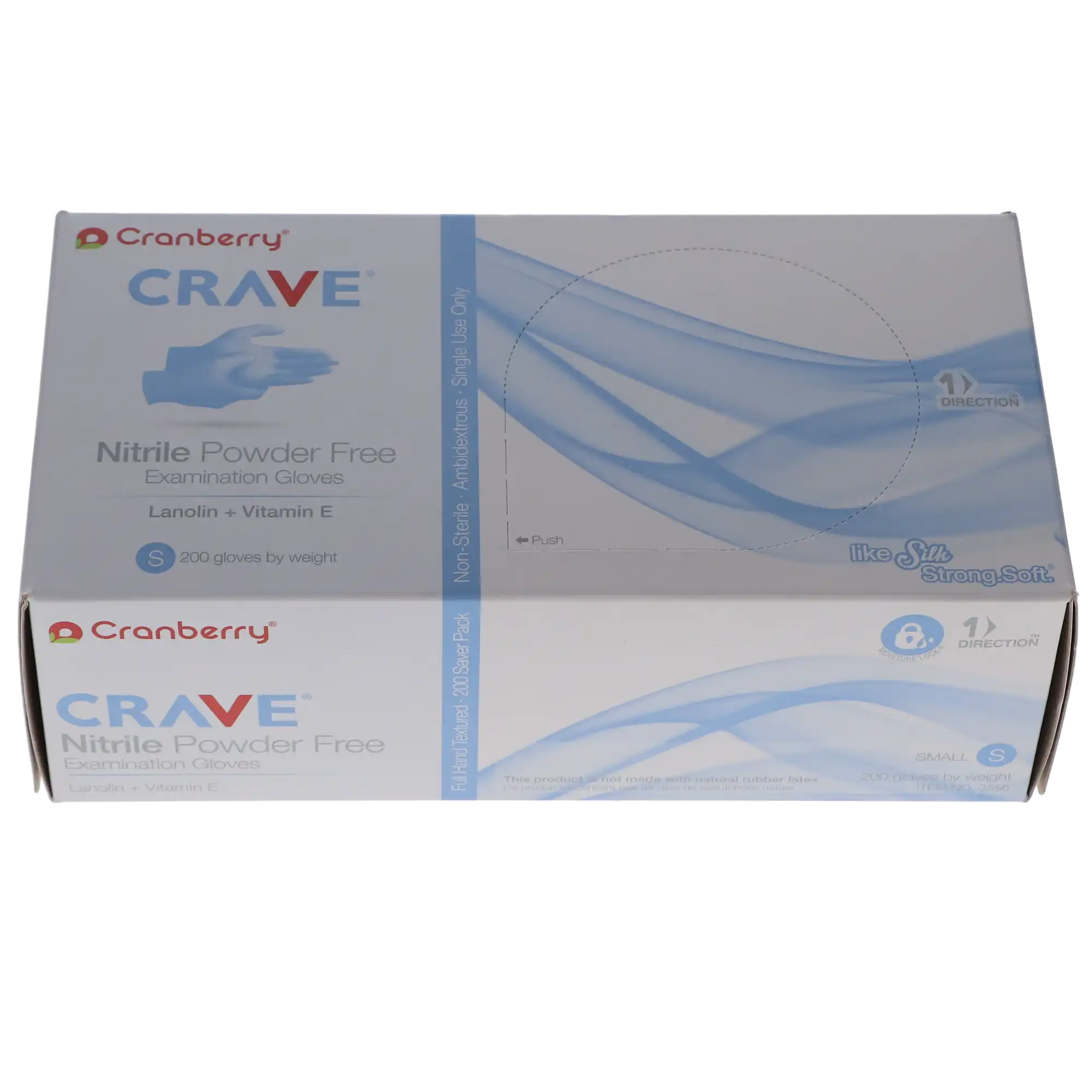 Crave Nitrile Examination Gloves, Powder-Free, Small, Ice Blue, 200/Box, CR3556 thumbnail 12