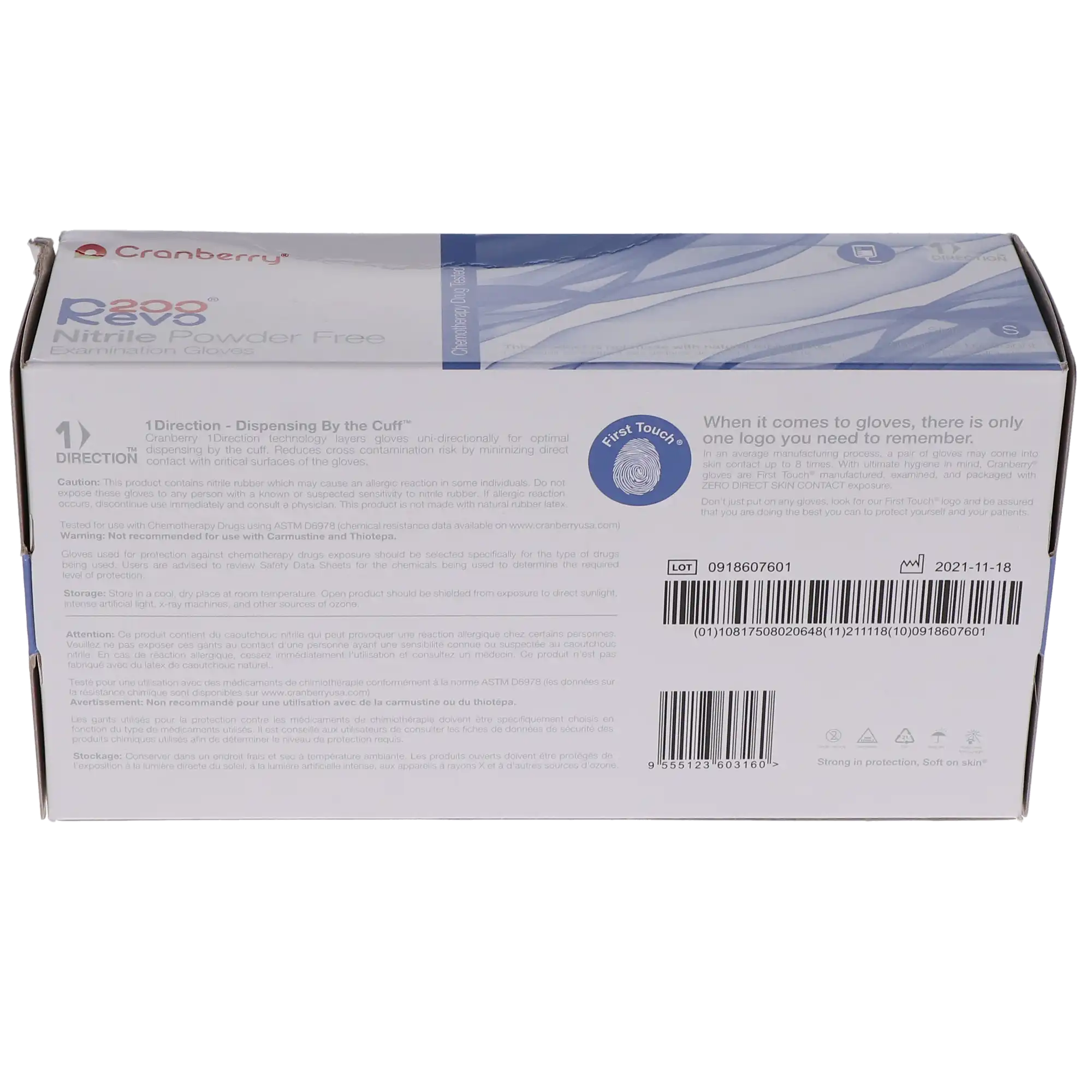 Cranberry Revo200 Nitrile Examination Gloves, Powder-Free, Latex-Free, Small, Dark Blue, 200/Box, CR3206 thumbnail 13