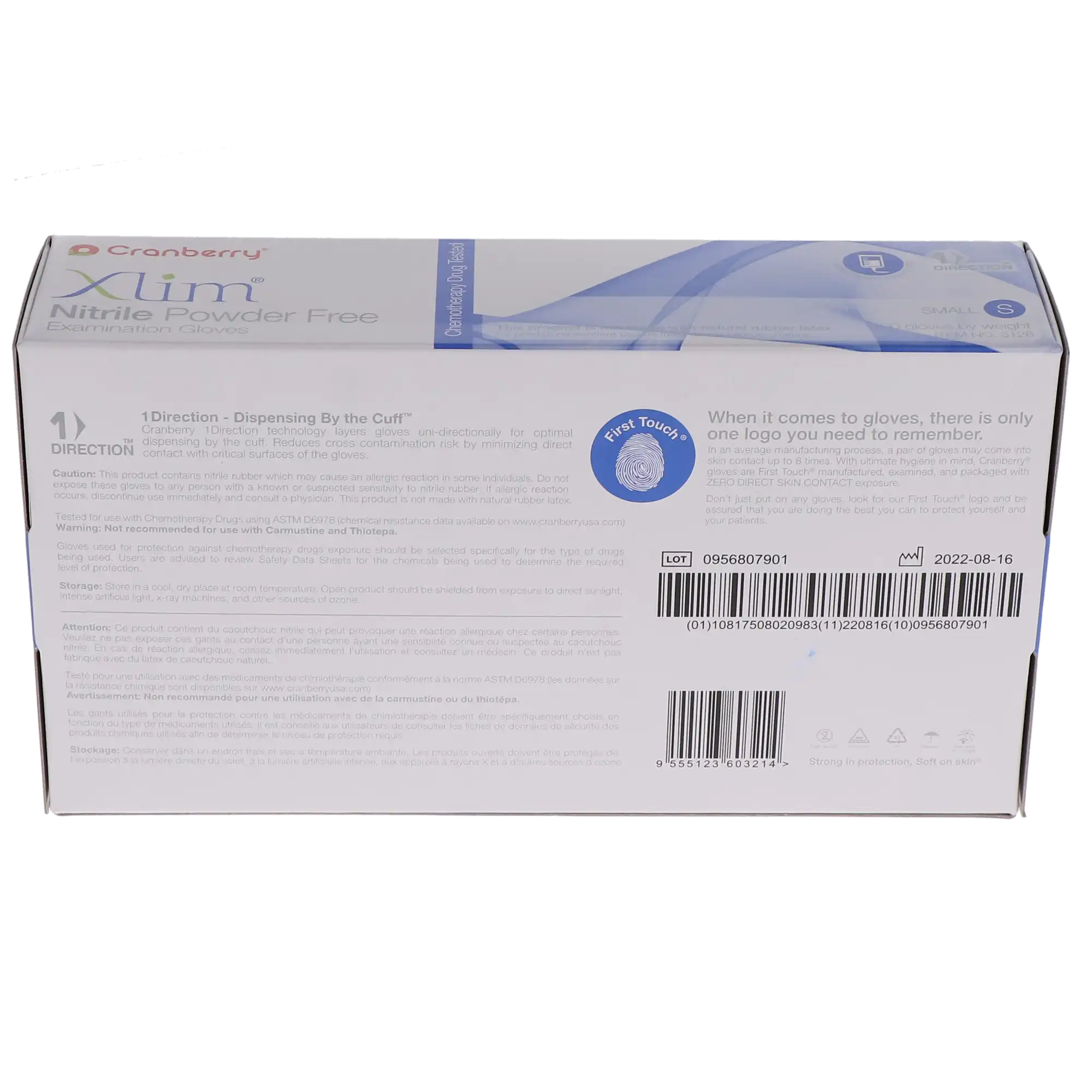 Cranberry Xlim Nitrile Examination Gloves, Powder-Free, Non-Sterile, Small, Neo Blue, 100/Box, CR3126 thumbnail 9