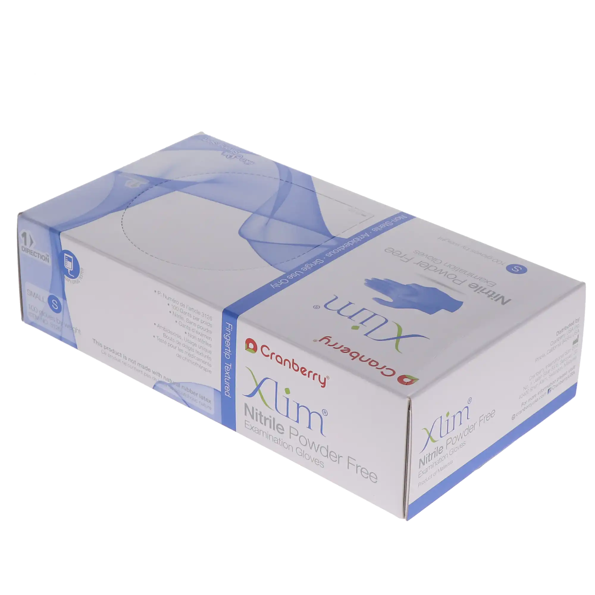 Cranberry Xlim Nitrile Examination Gloves, Powder-Free, Non-Sterile, Small, Neo Blue, 100/Box, CR3126 thumbnail 10