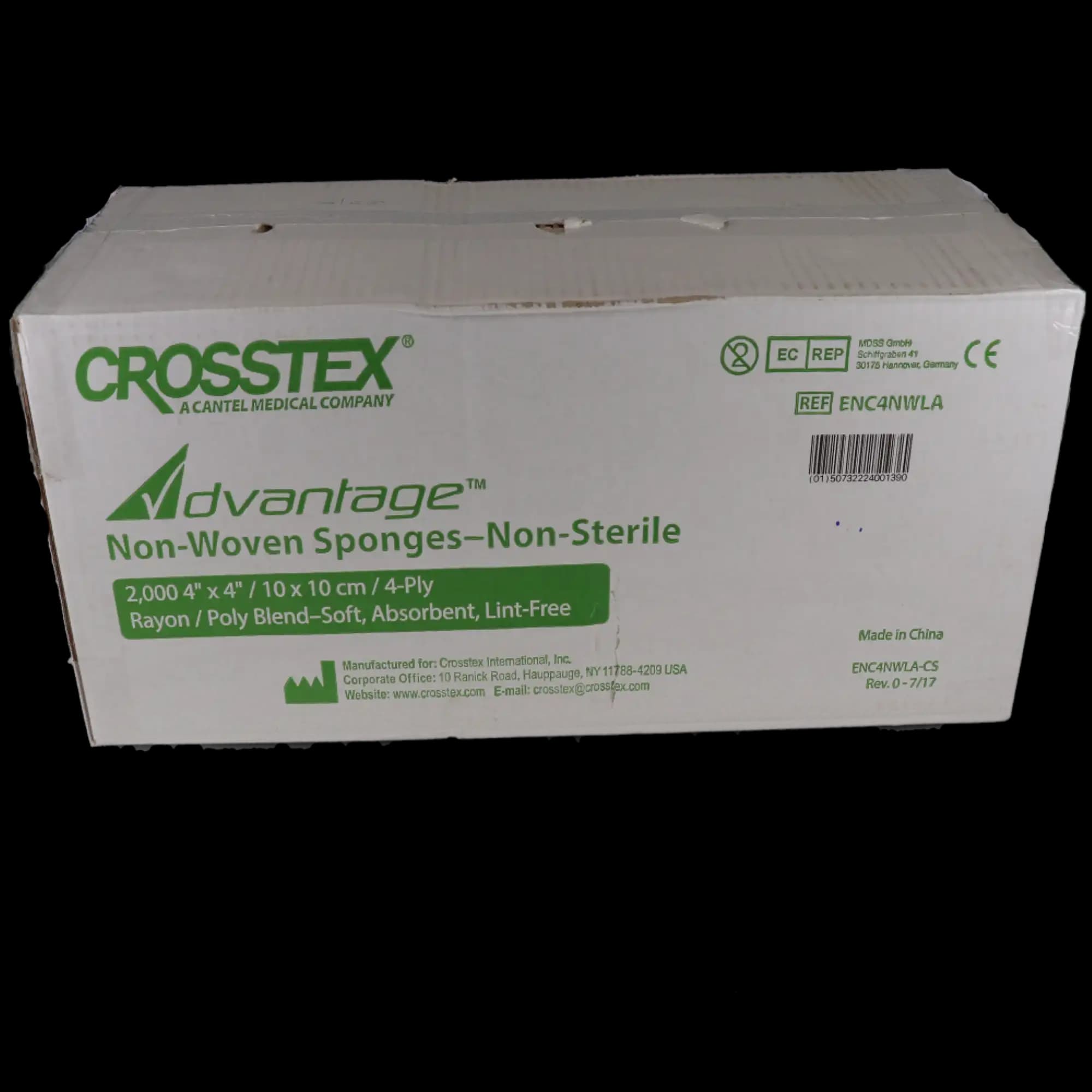 Crosstex Advantage Non-Woven Sponges, Non-Sterile, 4" x 4", 4-Ply, 30g Rayon/Polyester, 2000/Case, ENC4NWLA thumbnail 5