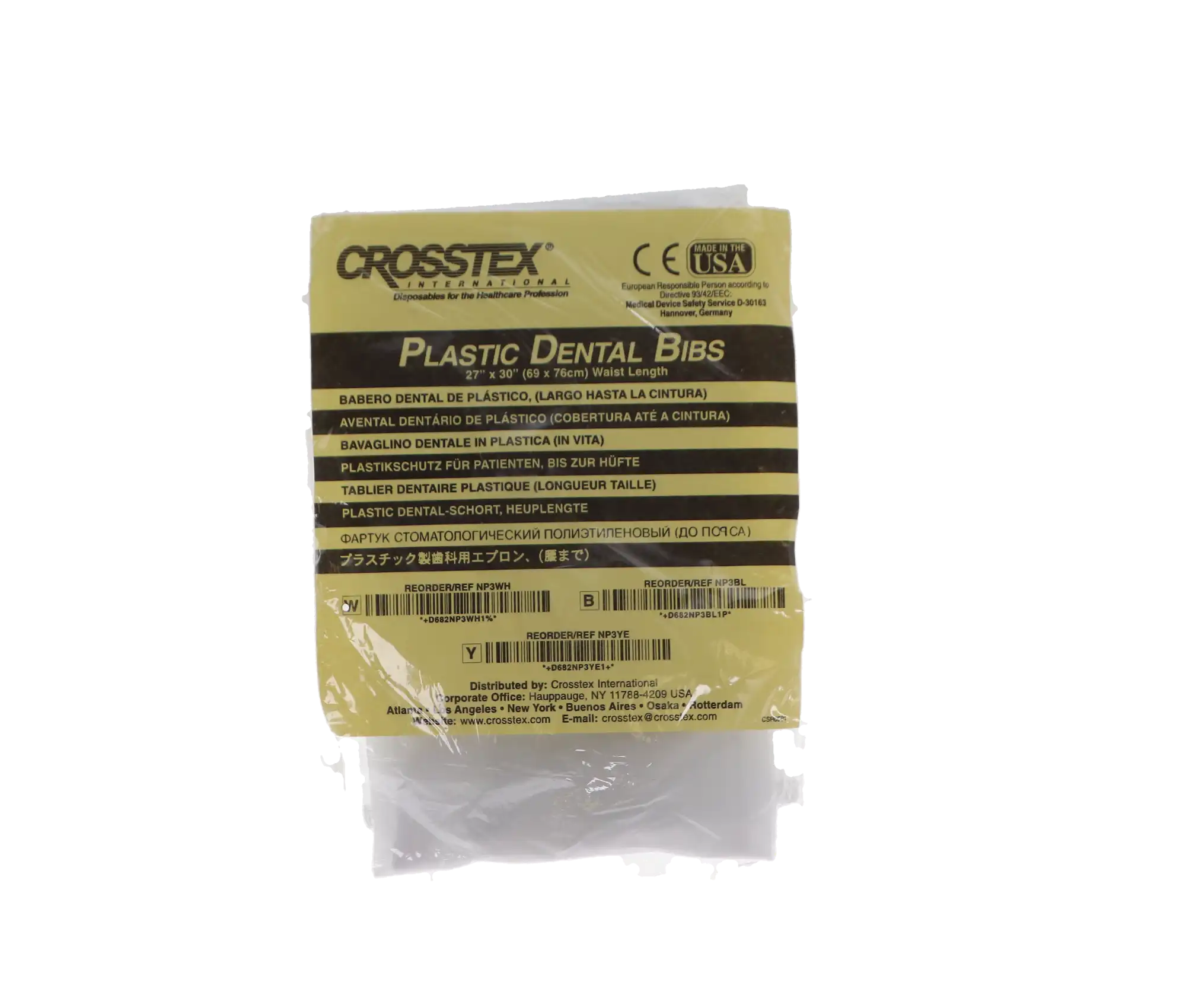 Crosstex Patient Barrier Apron, Plastic, Waist Length, 27" x 30", White, NP3WH thumbnail 7