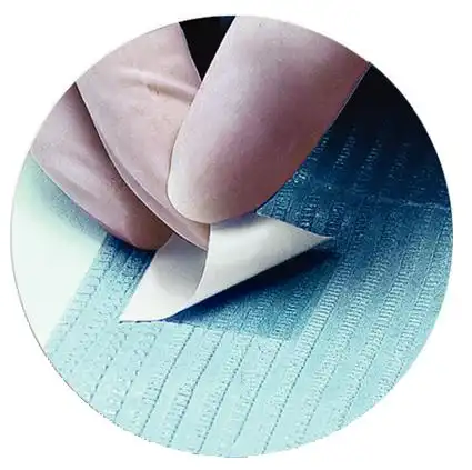 Sani-Tab Chain-Free Patient Towel Bibs, Econoback, 2-Ply Paper + 1-Ply Poly, 13" x 19", Blue, 400/Pkg, WEXBLT thumbnail 4