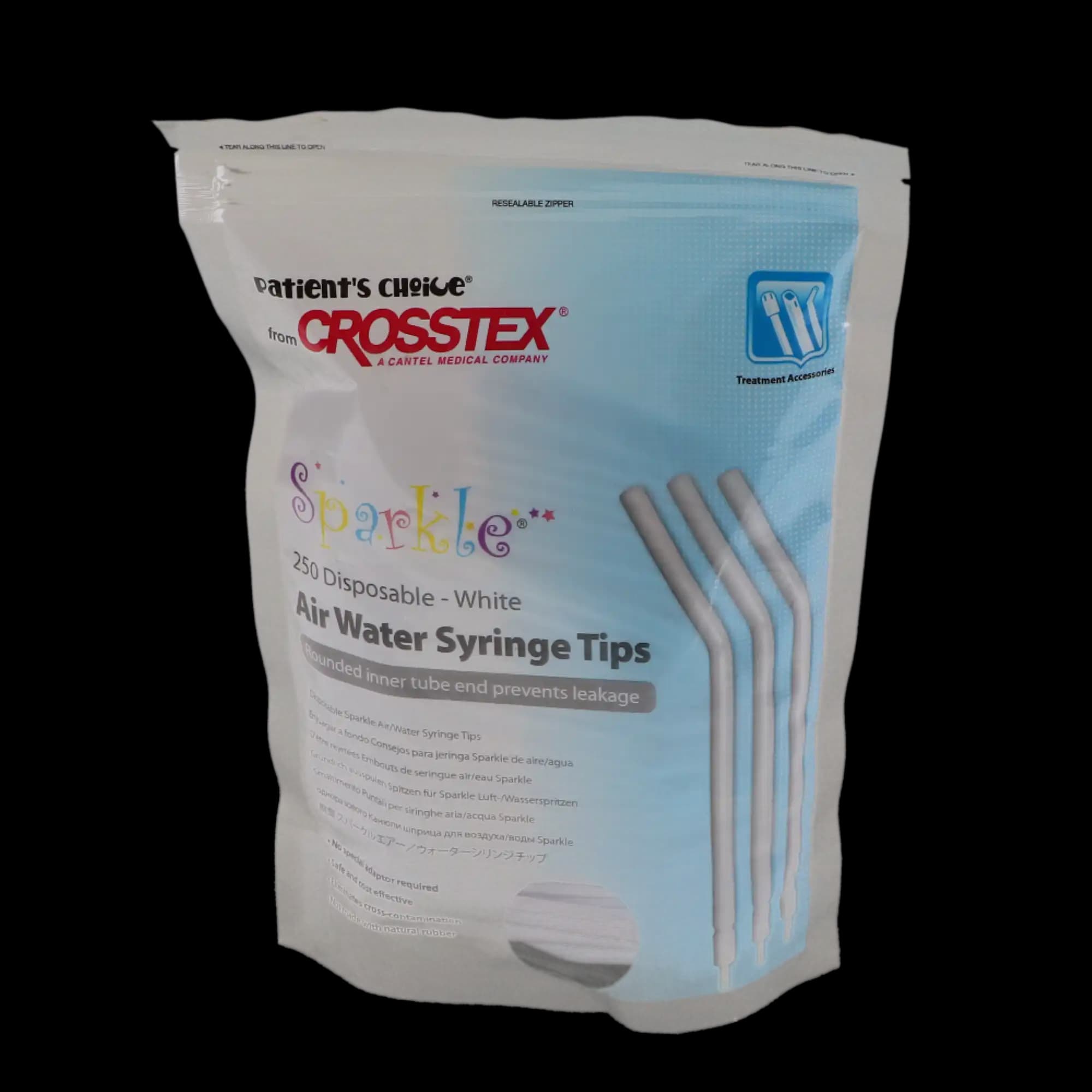 Sparkle Disposable Air/Water Syringe Tips, White, 250/Bag, BCSAWSWH thumbnail 6