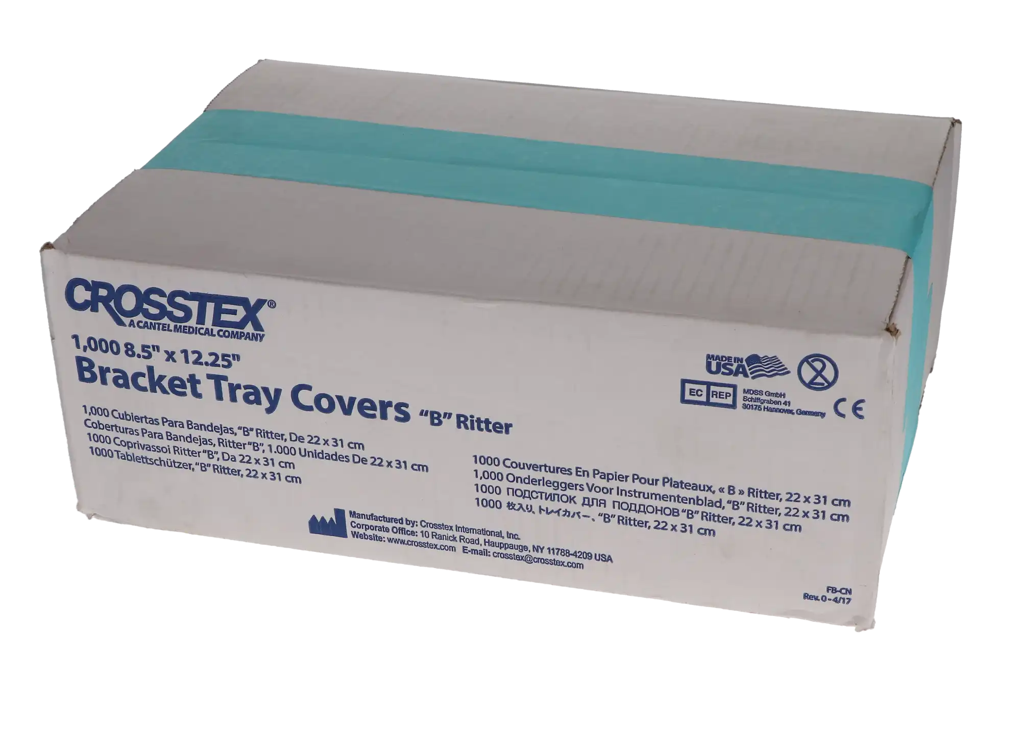 Crosstex Bracket Heavyweight Paper Tray Covers, Ritter Size B, 8.5" x 12.25", Aqua, 1000/Pk, FBAQ thumbnail 5