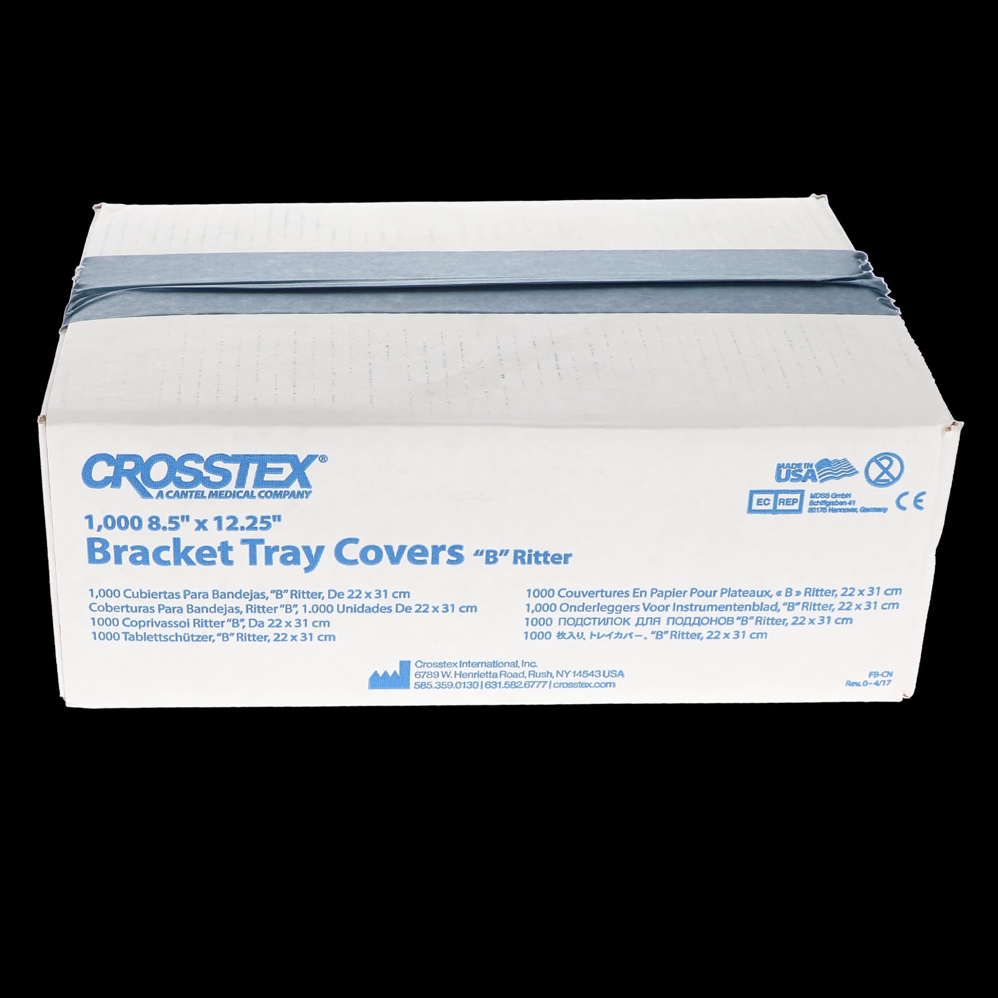 Crosstex Bracket Heavyweight Paper Tray Covers, Ritter Size B, 8.5" x 12.25", Blue, 1000/Pk, FBBL thumbnail 5