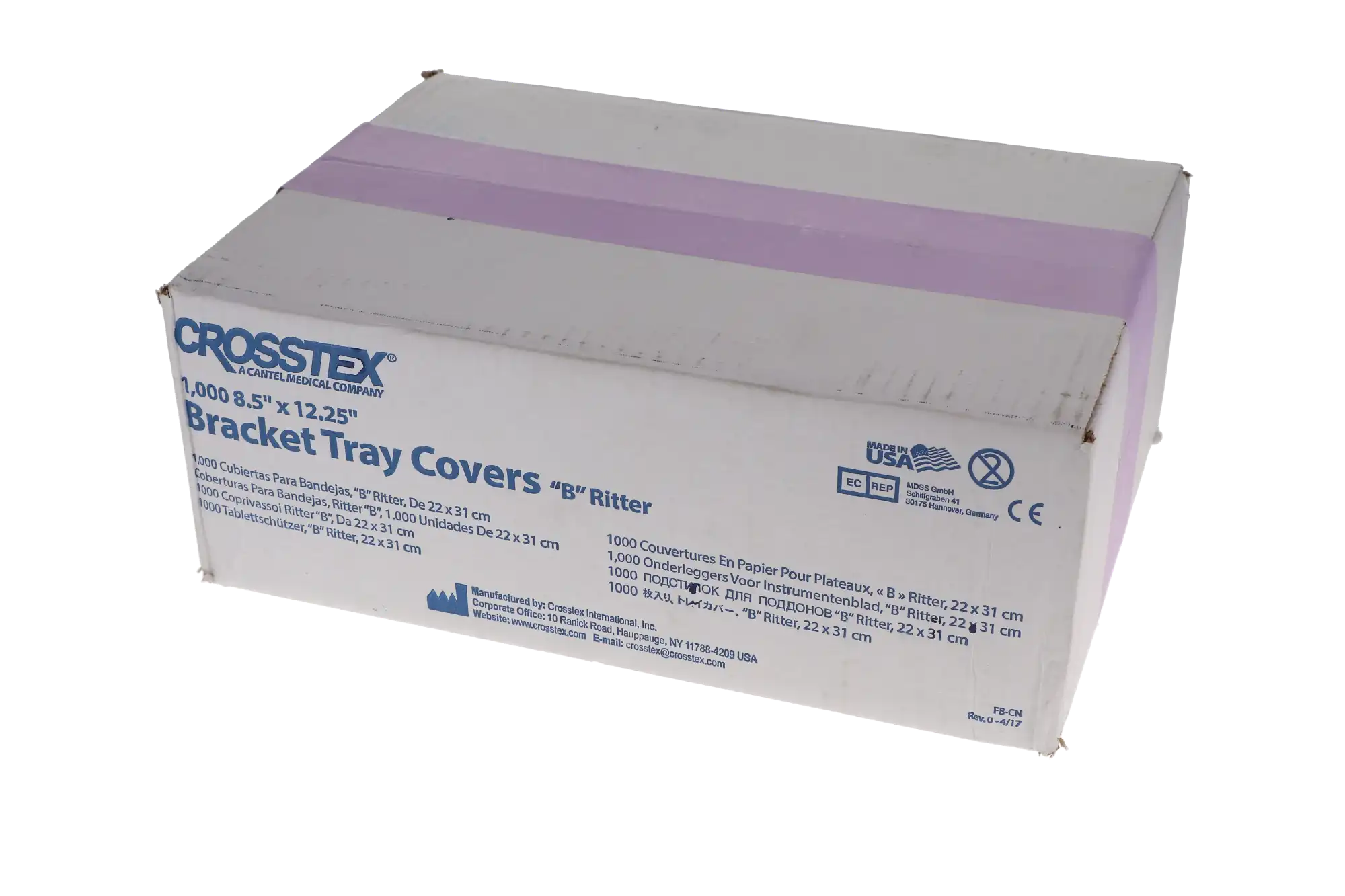 Crosstex Bracket Heavyweight Paper Tray Covers, Ritter Size B, 8.5" x 12.25", Lavender, 1000/Pk, FBLV thumbnail 5