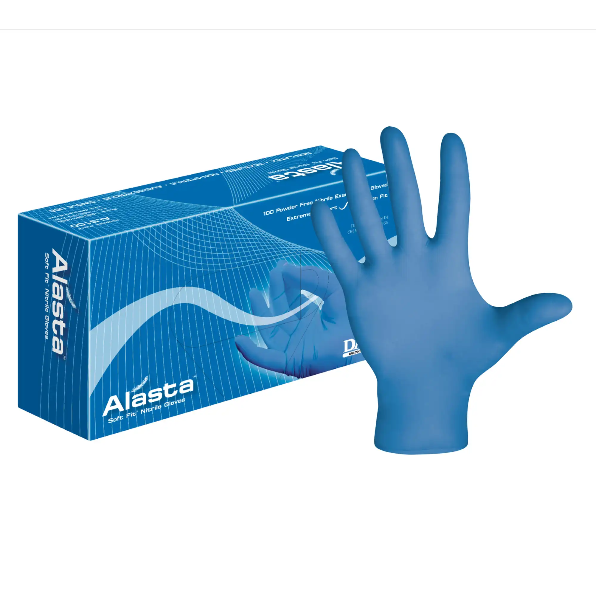 Alasta Soft Fit Nitrile Examination Gloves, Powder-Free, Latex-Free, Textured, Violet Blue, X-Small, 100/Box, ALS100XS thumbnail 10