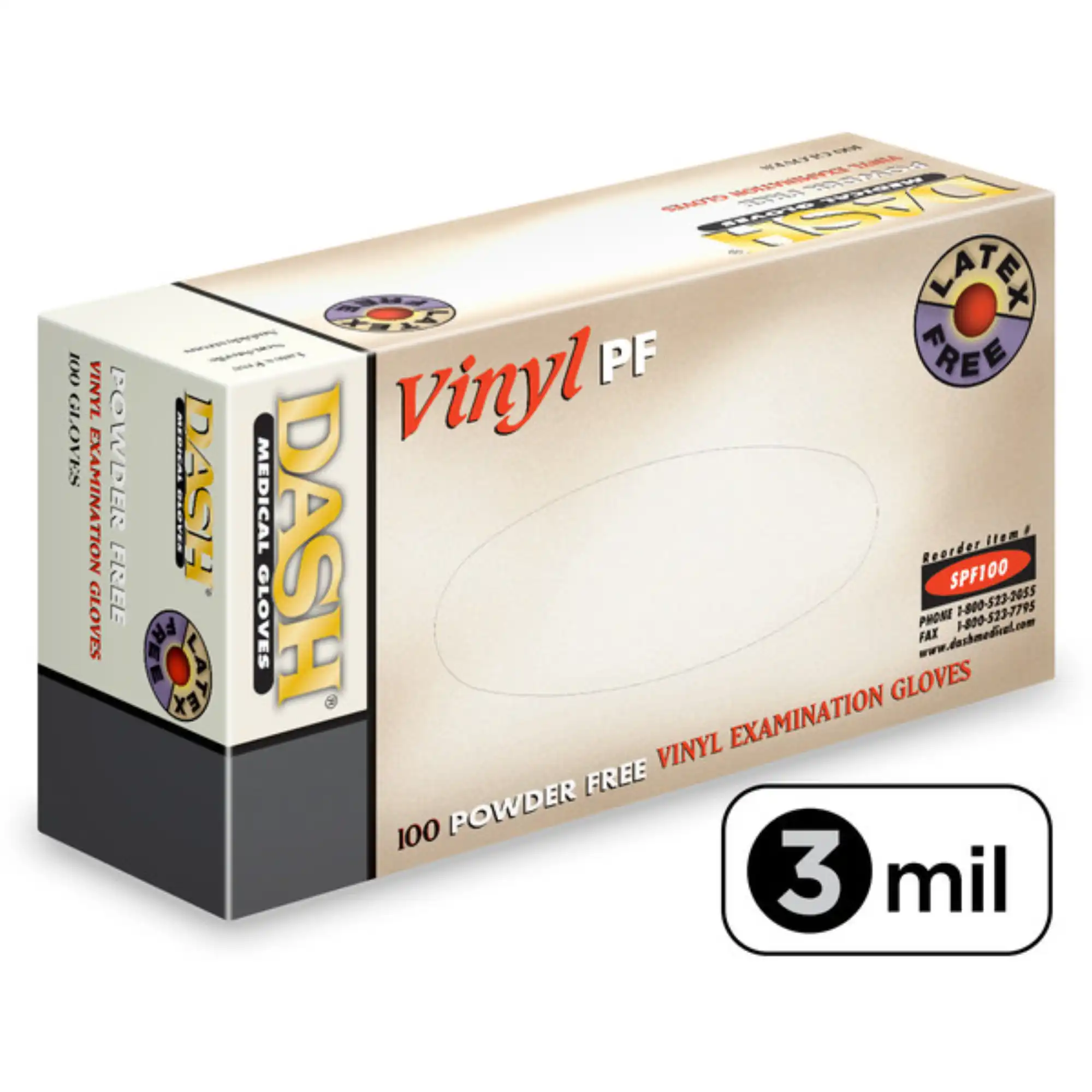 Dash Vinyl PF Exam Gloves, Powder-Free, Latex-Free, Clear, Extra Large, 100/Box, SPF100XL thumbnail 9