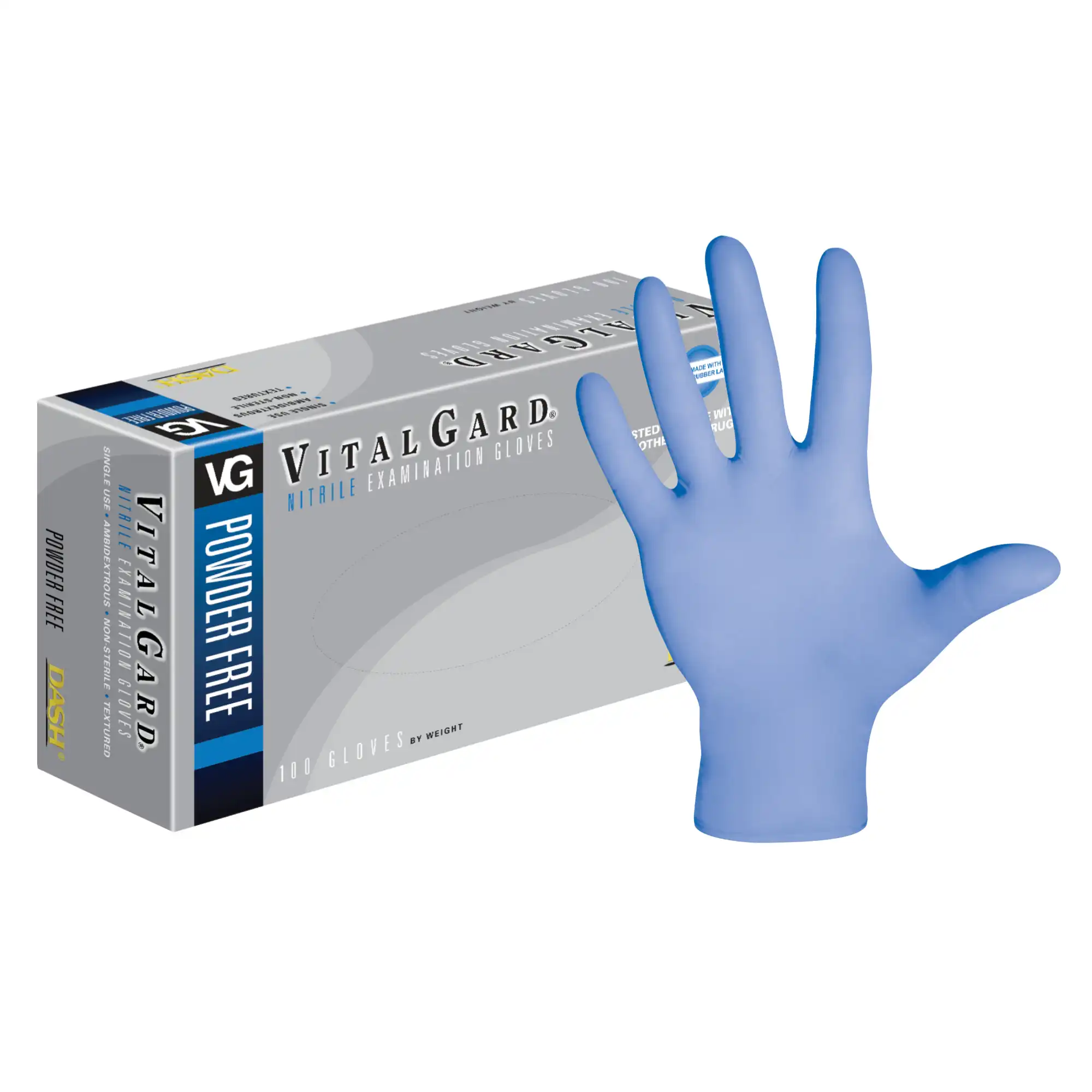 VitalGard Nitrile Exam Gloves, Powder Free, Latex Free, Small, Blue, 100/Box, VNPF100S thumbnail 9