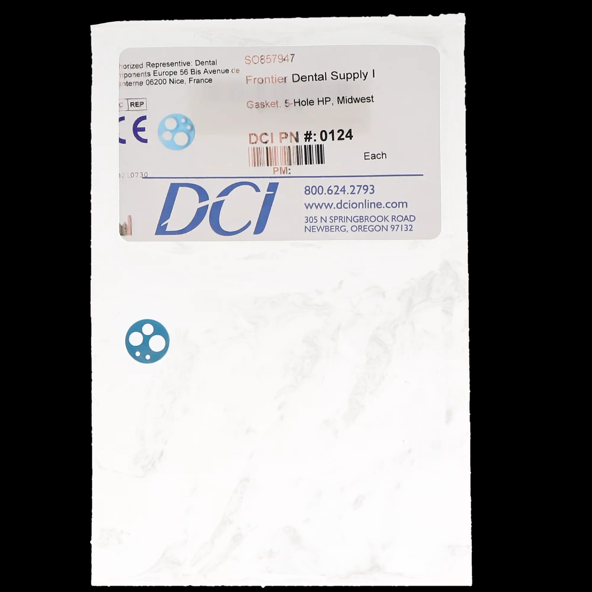 5-Hole Midwest Autoclavable HP Gasket, DCI International, 0124 thumbnail 4