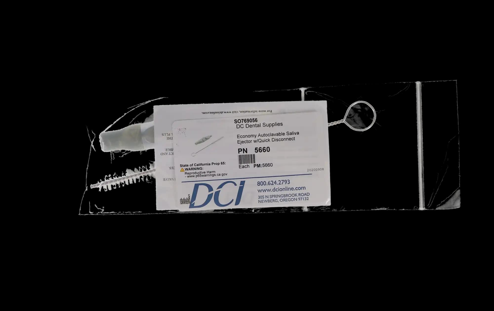 DCI International Economy Autoclavable Saliva Ejector with Quick Disconnect, Anodized Aluminum, Plastic Lever, 1/Pack, 5660 thumbnail 5