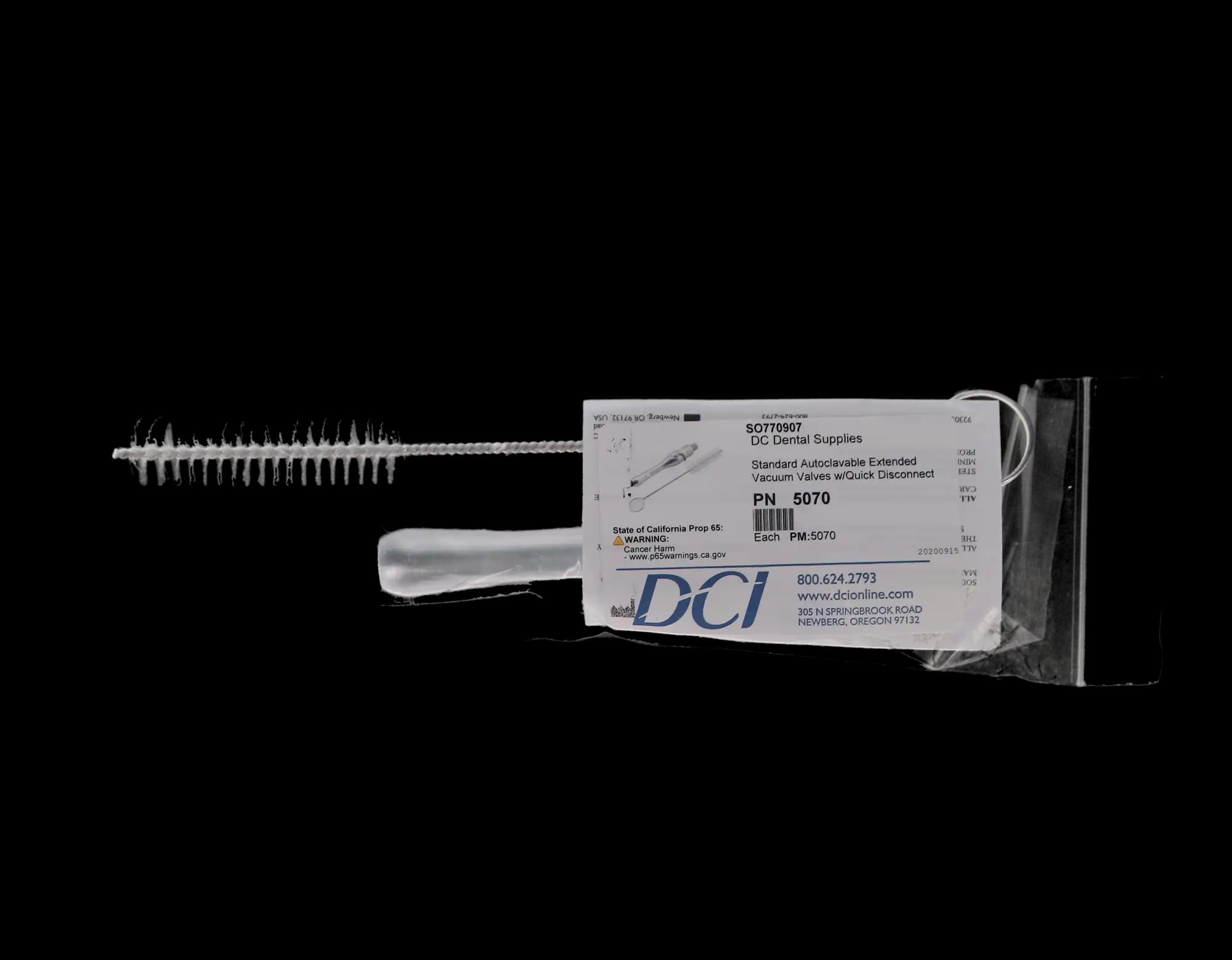 DCI International Premium Autoclavable Extended HVE Valve with Quick Disconnect and Metal Lever, Anodized Aluminum, 1/Pk, 5070 thumbnail 4
