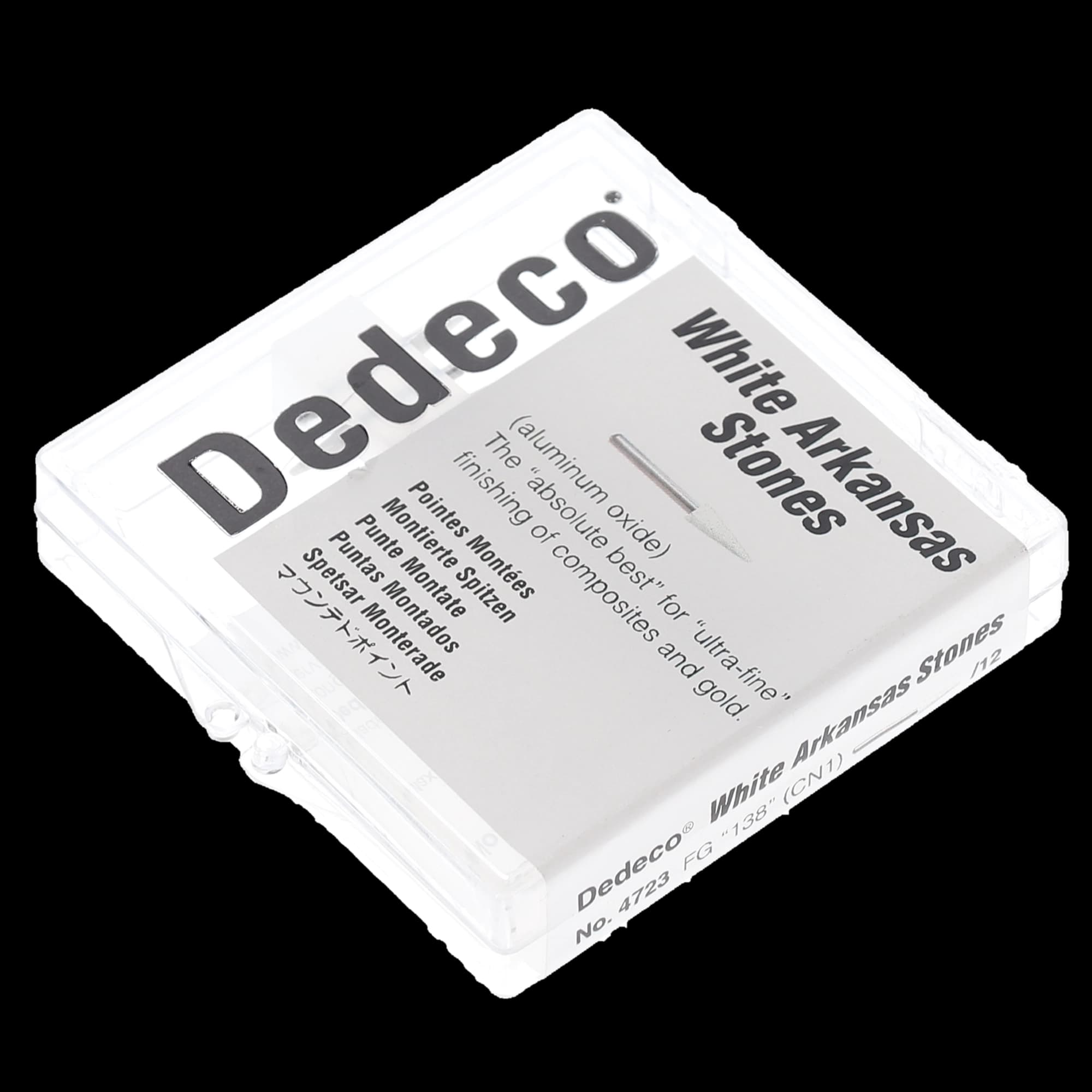 Dedeco White Arkansas Stones, FG, Tapered Pointed Cone #138 (CN1), Aluminum Oxide, 12/Box, 4723 thumbnail 9