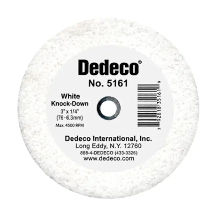 Dedeco White Knock-Down Lathe Wheel, 3" x 1/4", Plastic Center, 1/Pk, #5161 thumbnail 4