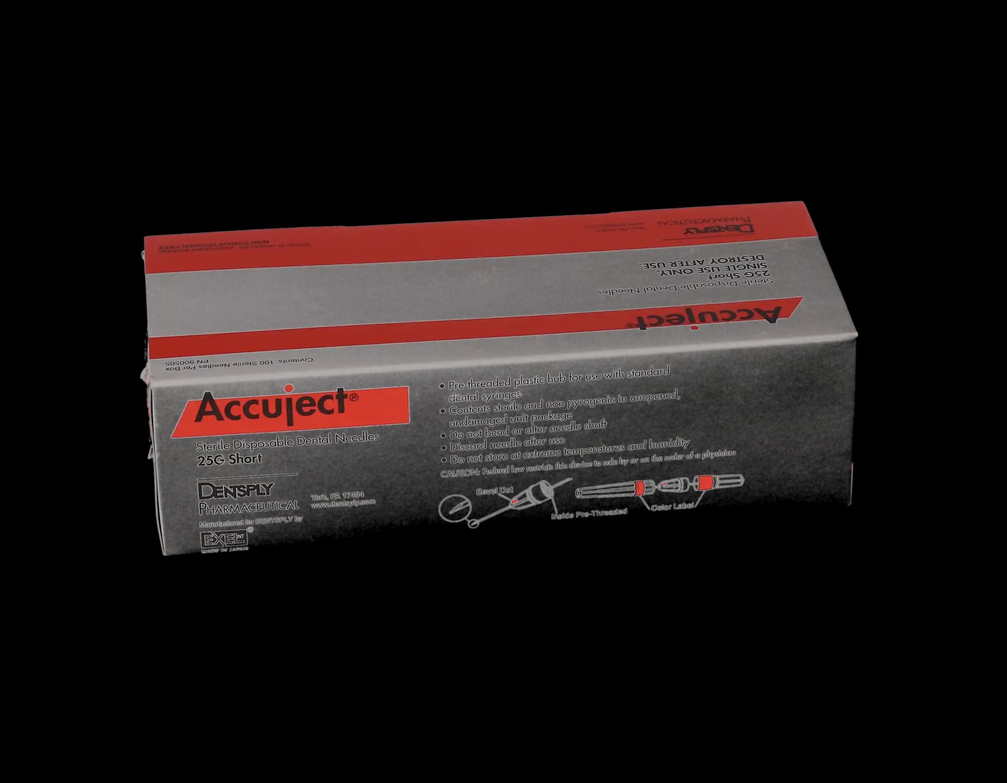 Accuject Disposable Dental Needles, Plastic Hub, 25 Gauge Long (32mm), Sterile, Orange, 100/Box, 900605 thumbnail 11