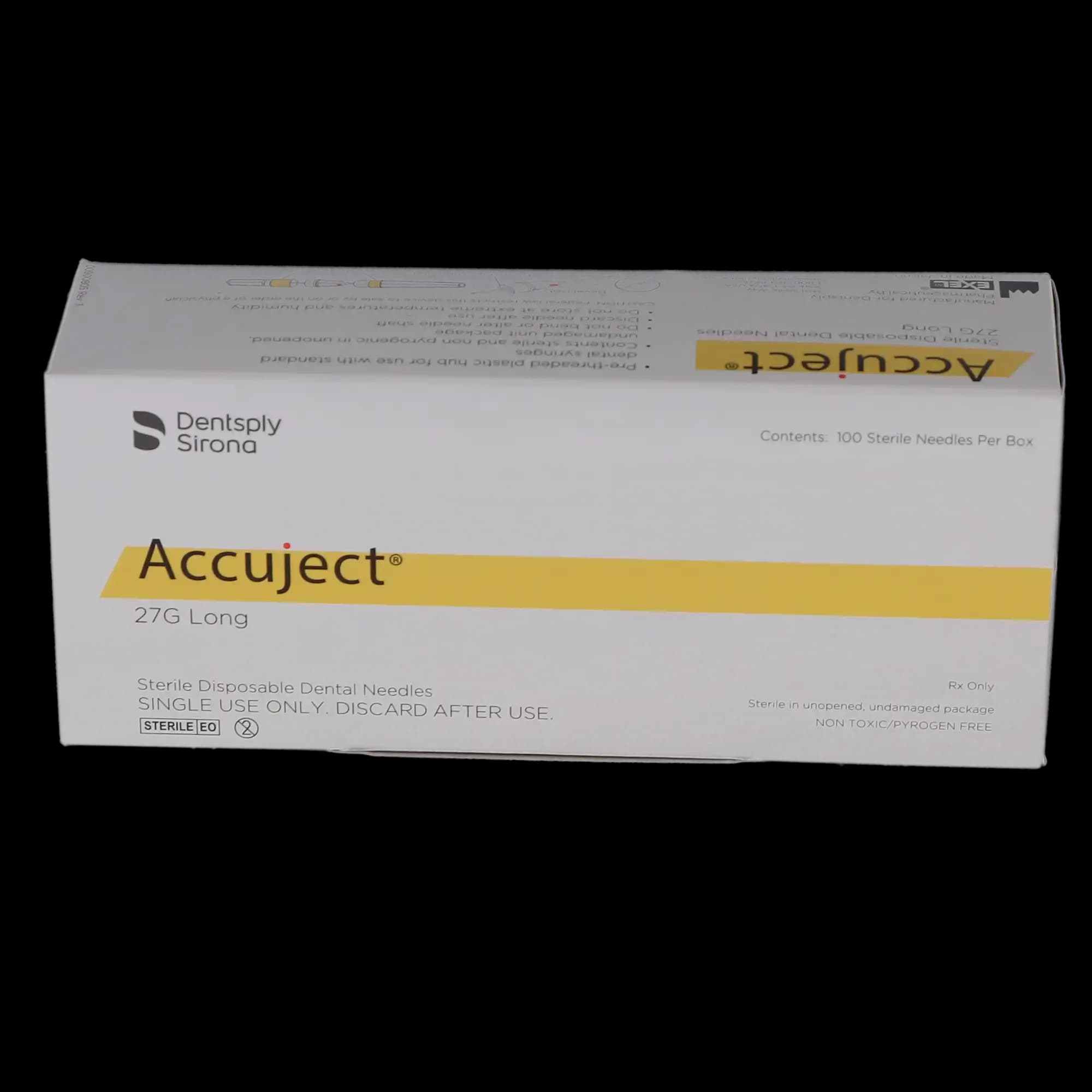 Accuject Disposable Dental Needles, Plastic Hub, 27 Gauge Long (32mm), Yellow, Sterile, 100/Box, 900805 thumbnail 11