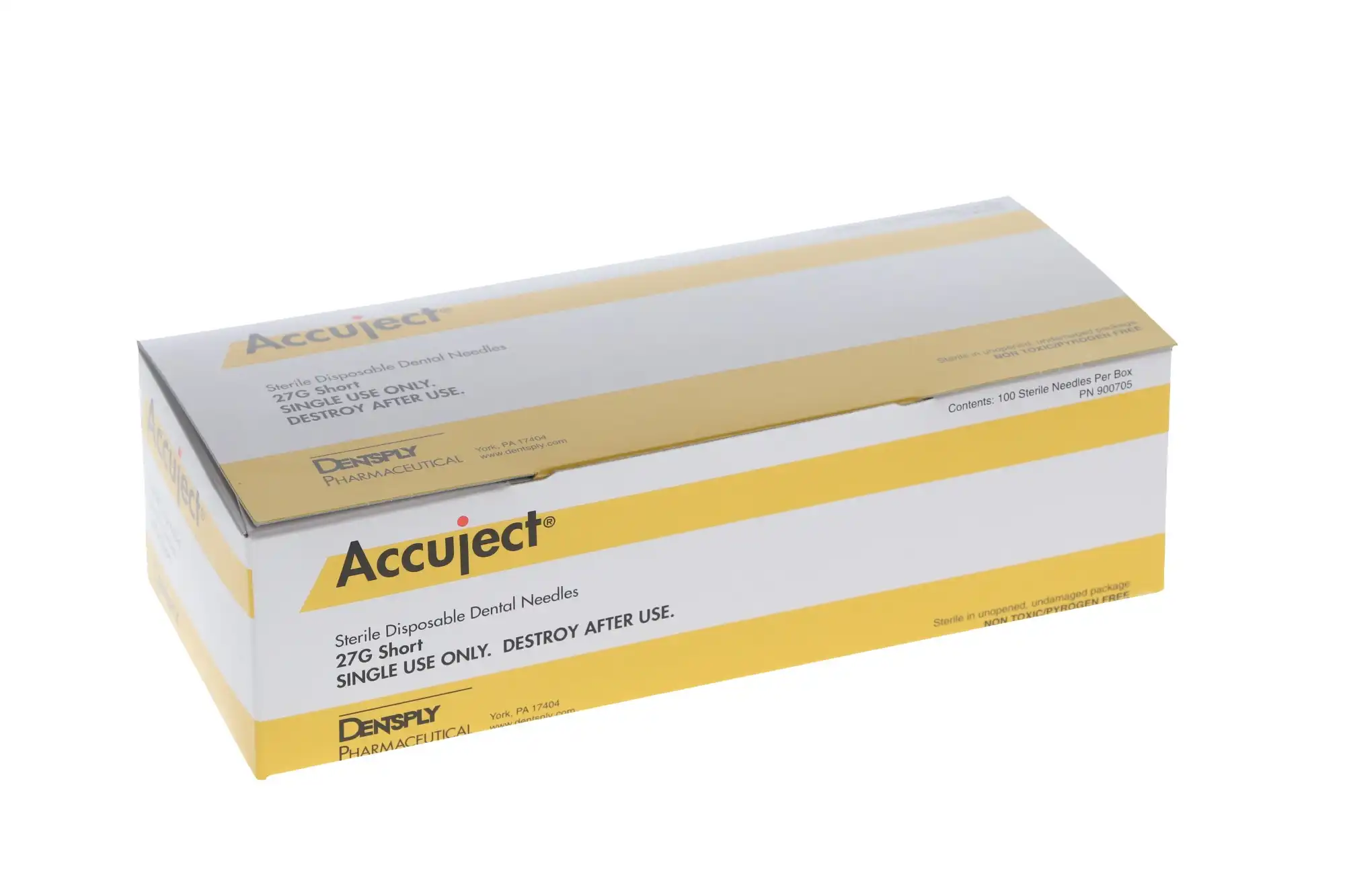 Accuject Disposable Dental Needles, Plastic Hub, 27 Gauge Short (21mm), Yellow, Sterile, 100/Box, 900705 thumbnail 11