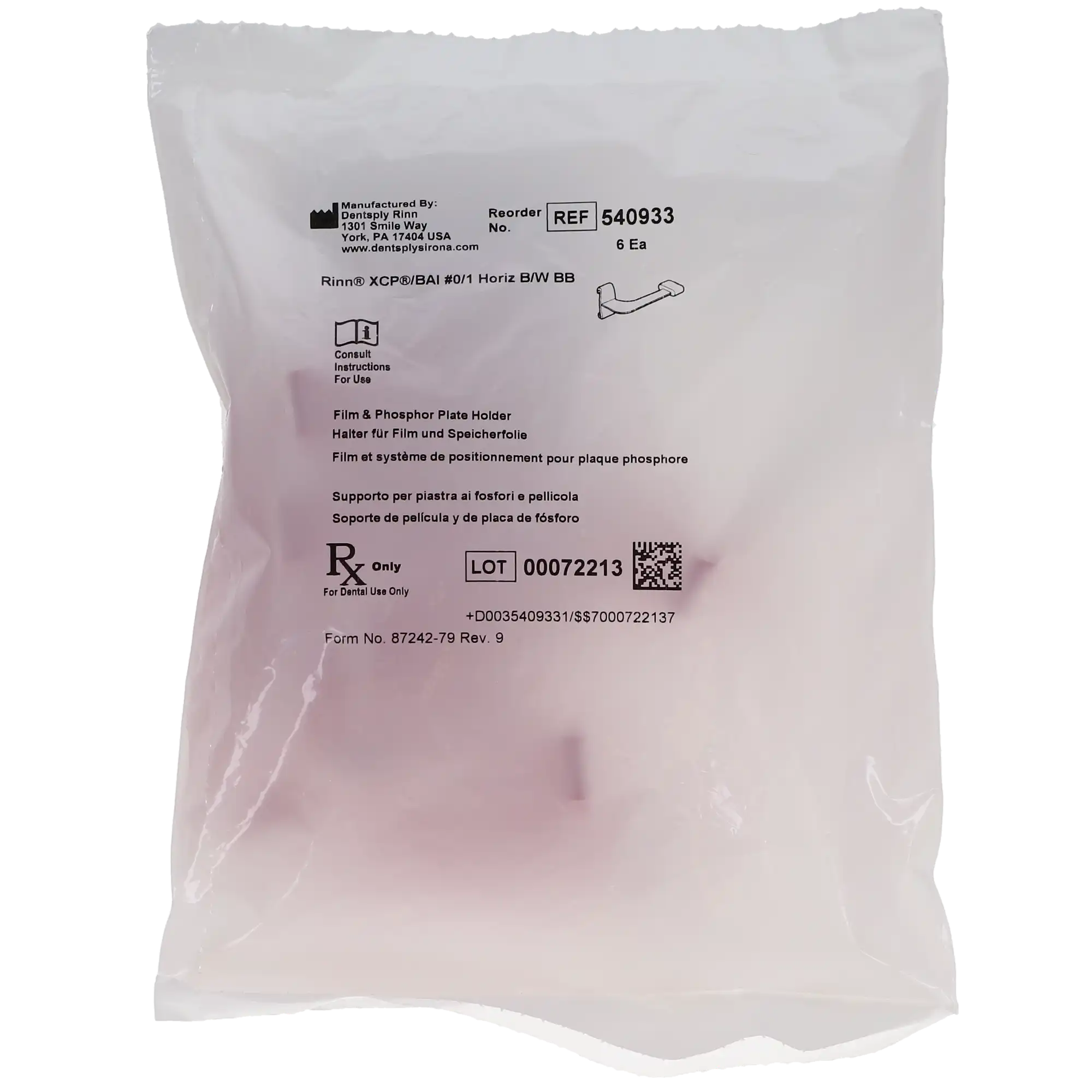 Dentsply Sirona Rinn XCP Bitewing Biteblocks, #0/1 Horizontal, Red, 6/Box, 54-0933 thumbnail 5
