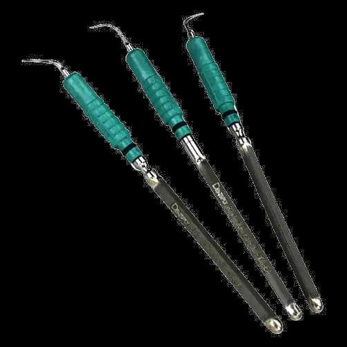 Cavitron FSI-SLI Focused Spray Slimline Ultrasonic Inserts, 25kHz, Assorted (10S Straight, 10L Left, 10R Right), Light Green Grip, 3/Pk, 80398 - Cavitron® FSI® Focused Spray Slimline® Assorted Classic Grip Insert FSI-SLI (10L/10R/10S) 25kHz, Pkg3 - Image 1