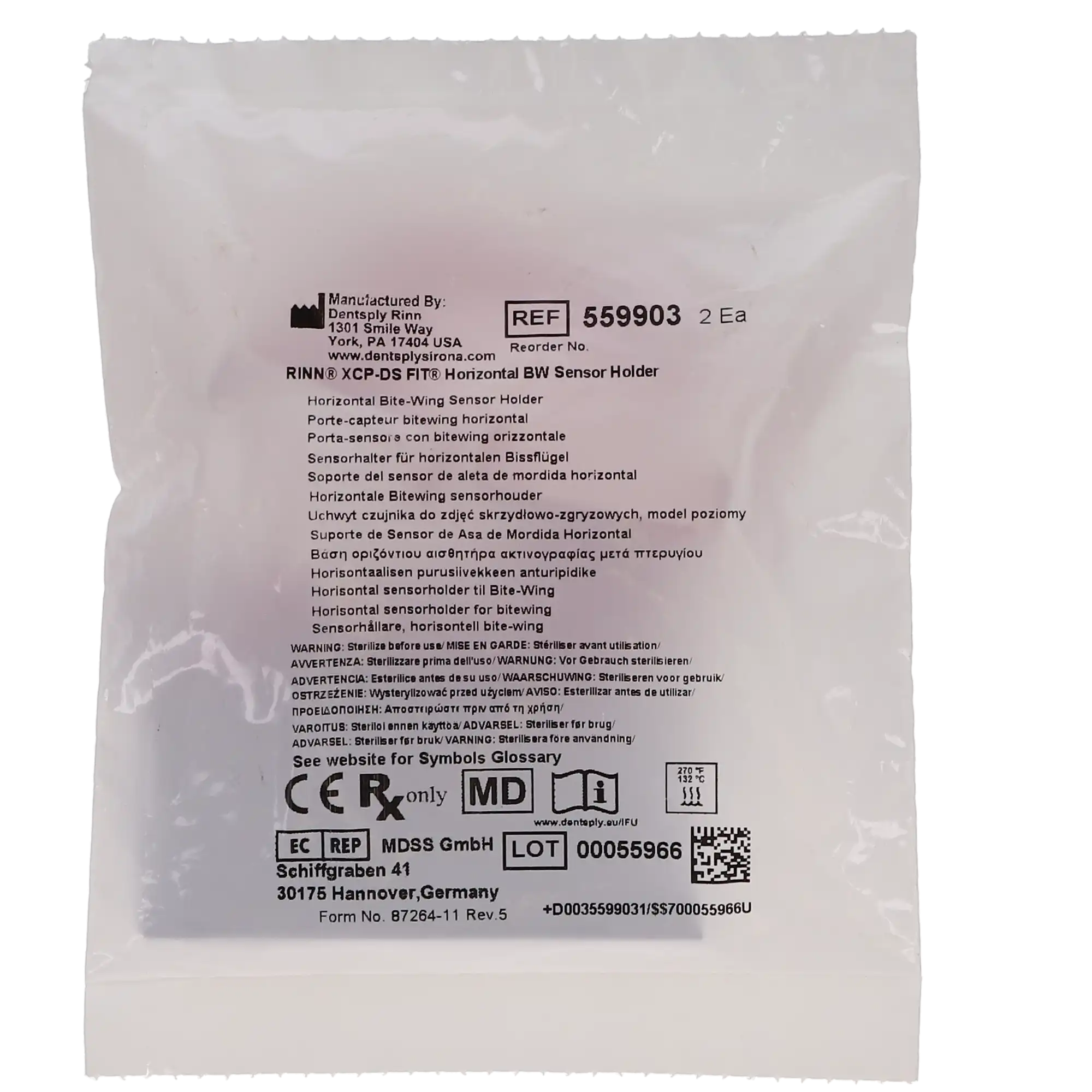 Dentsply Rinn XCP-DS FIT Universal Sensor Biteblock Refill, Horizontal Bitewing, Red, 2/Pk, 559903 thumbnail 5
