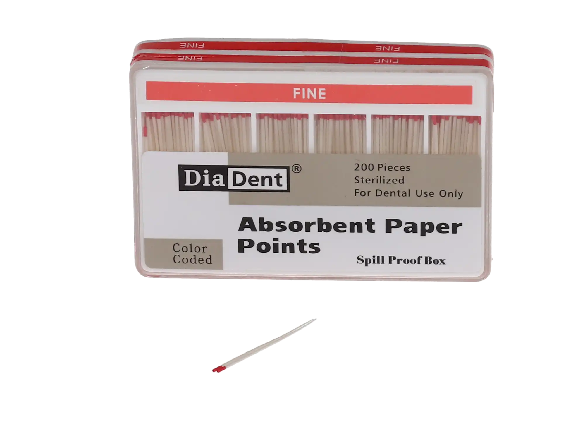 Diadent Absorbent Paper Points, Sterile, Spillproof Pack, Fine, Red, 200/Box, 202-S603 thumbnail 5