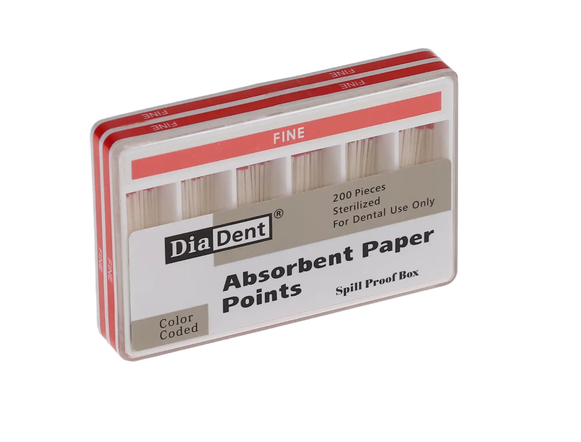 Diadent Absorbent Paper Points, Sterile, Spillproof Pack, Fine, Red, 200/Box, 202-S603 thumbnail 6
