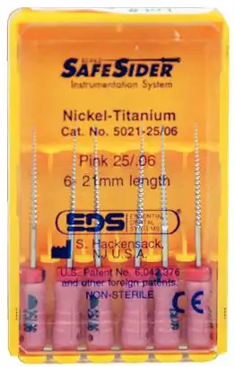 SafeSiders NiTi Endodontic Hand Reamers, 21 mm, #25/.08 Taper, Brown, 6/Pkg, 5021-25/.08 thumbnail 4