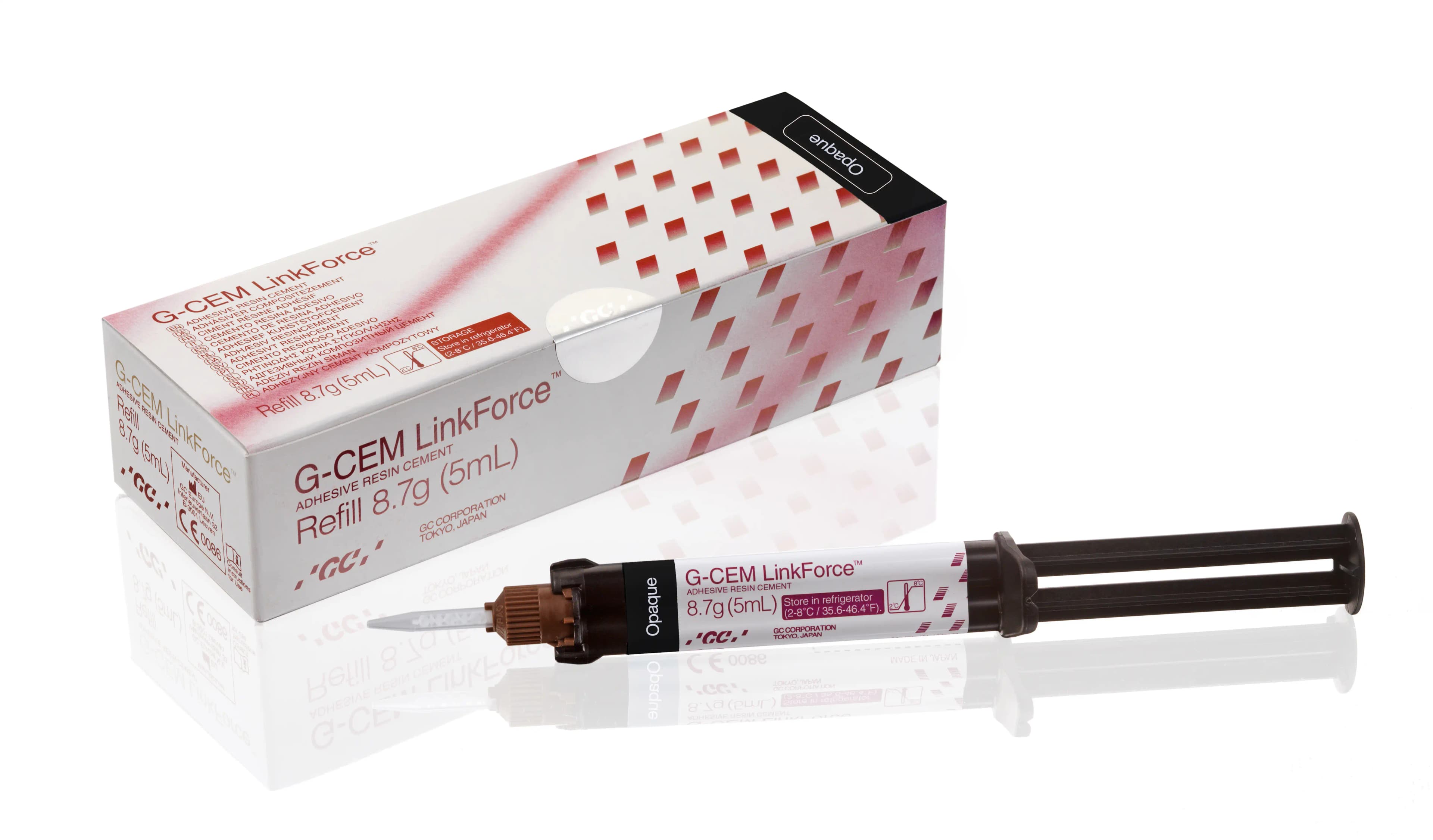G-CEM LinkForce Adhesive Resin Cement Syringe Refill, Opaque, 8.7 g/5 mL Syringe with 20 Automix Tips, 010122 thumbnail 3