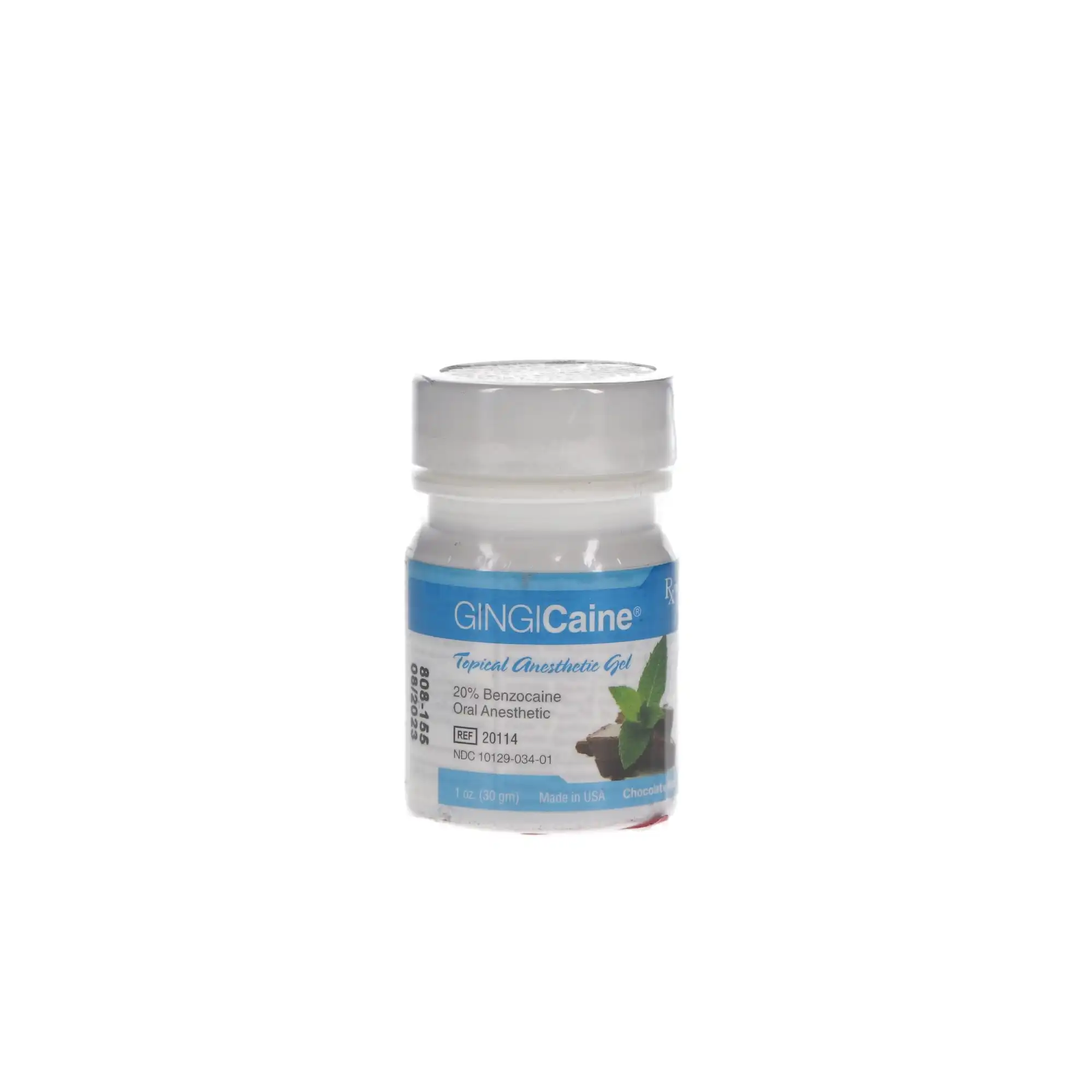 Gingicaine Topical Anesthetic Gel, 20% Benzocaine, Chocolate Mint, 1 oz Jar, 20114 thumbnail 2